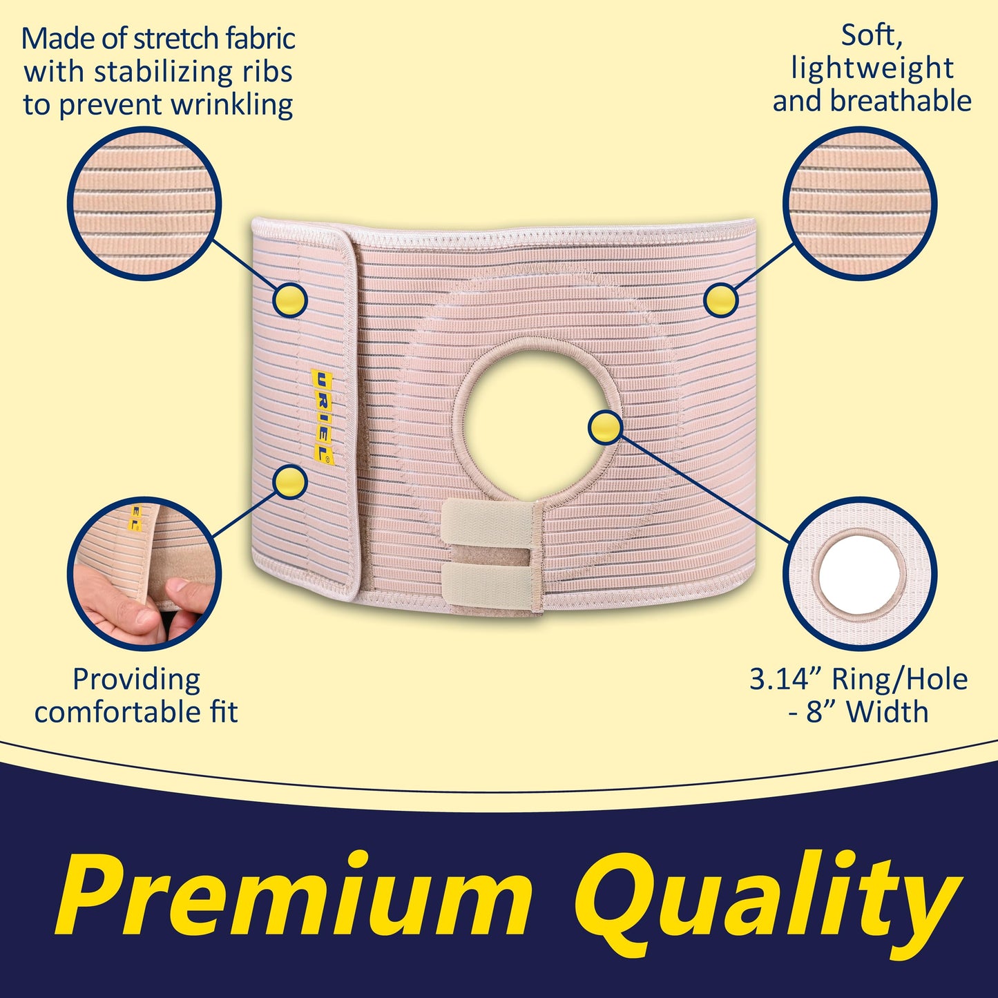 URIEL Abdominal Colostomy Ostomy Hernia Supplies Stealth Support Belt Bag for Men Women, Comfortable for Post Operative Care After Surgery