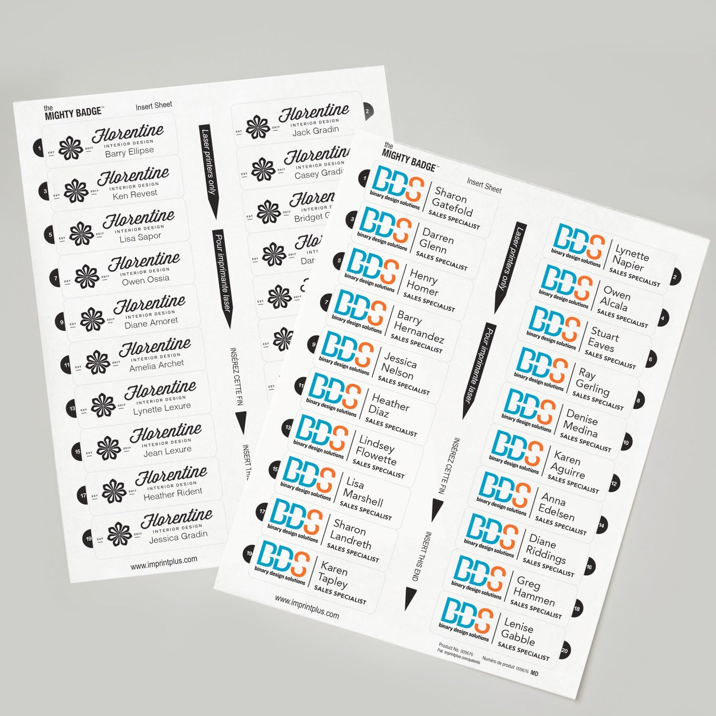 Avery Reusable Magnetic Professional Name Badge System, 1" x 3" Gold Name Tags, 10 Identification Badges, 80 Inkjet Printable Inserts, Design Software Included (71203)