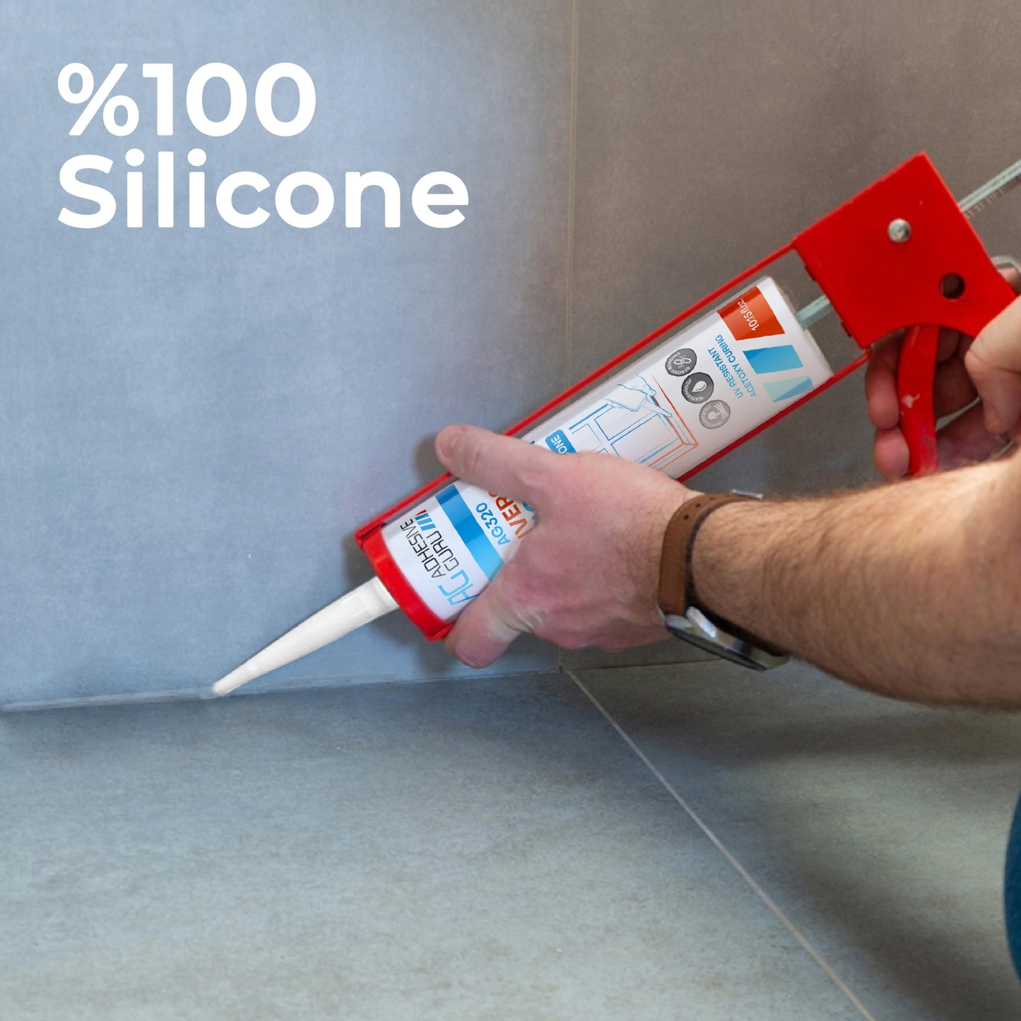 Adhesive Guru All Purpose Clear Silicone Sealant Waterproof (12 x 10.15 fl.oz.), 100% Silicone Caulk, Weatherproof & Flexible Adhesive Sealant for Indoor and Outdoor Use, Transparent -12 Pack