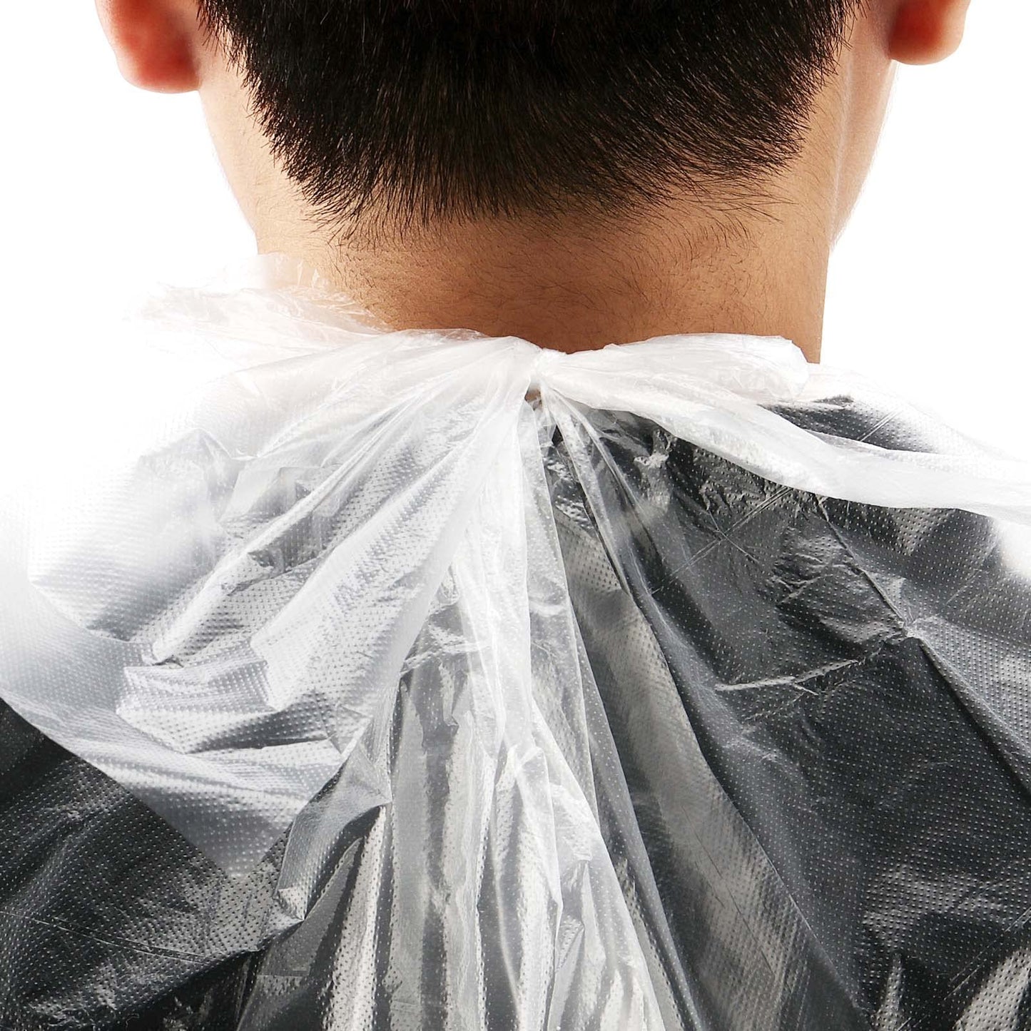 TAICHEUT 400 Pcs 35 x 47 Inch Disposable Clear Hair Salon Capes, Plastic Disposable Waterproof Capes Disposable Hair Cutting Capes for Barbershop and Salon, Clear
