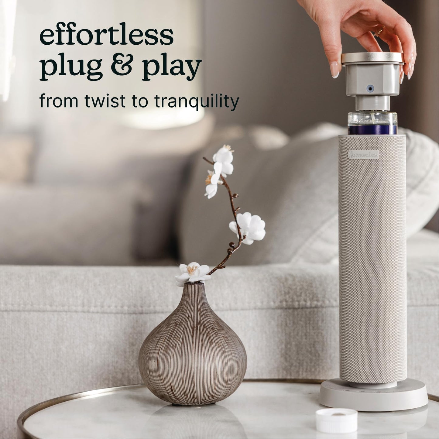 Homedics SereneScent Waterless Diffuser Oil Refill — Amalfi Bliss (120ml). Clean, Safe, Fresh & Floral Home Fragrance. Compatible with SereneScent Diffusers. Easy Twist Plug & Play.