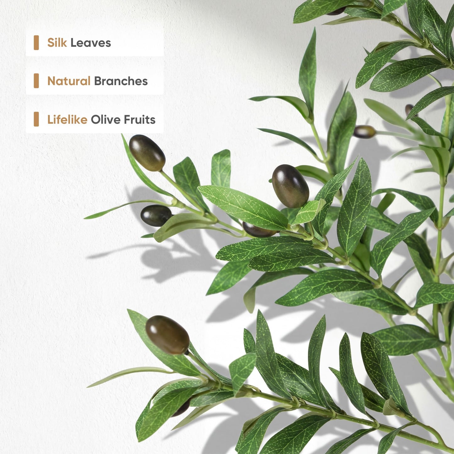 TreeTrip Olive Tree Artificial Indoor, 7 FT Faux Olive Trees with Planter, Fake Tall Plants with Natural Trunk and Lifelike Fruits for Home Office Decor(1, 7FT)