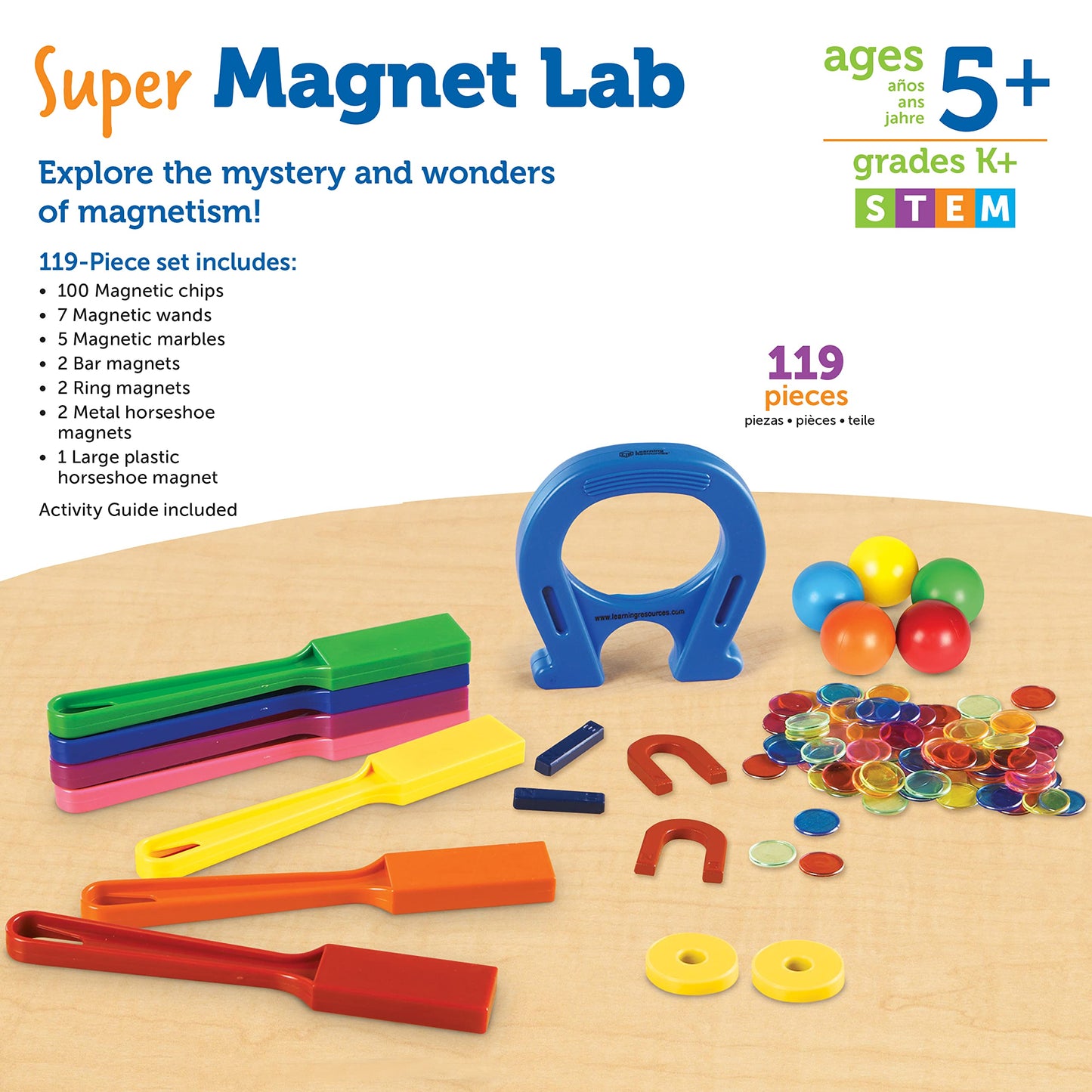Learning Resources Super Magnet Lab Kit - Sensory Bin for Kids, Critical Thinking, Fine Motor Toys, Classroom Math Supplies, Homeschool Crafts, Educational Games, Birthday Gifts for Boys and Girls