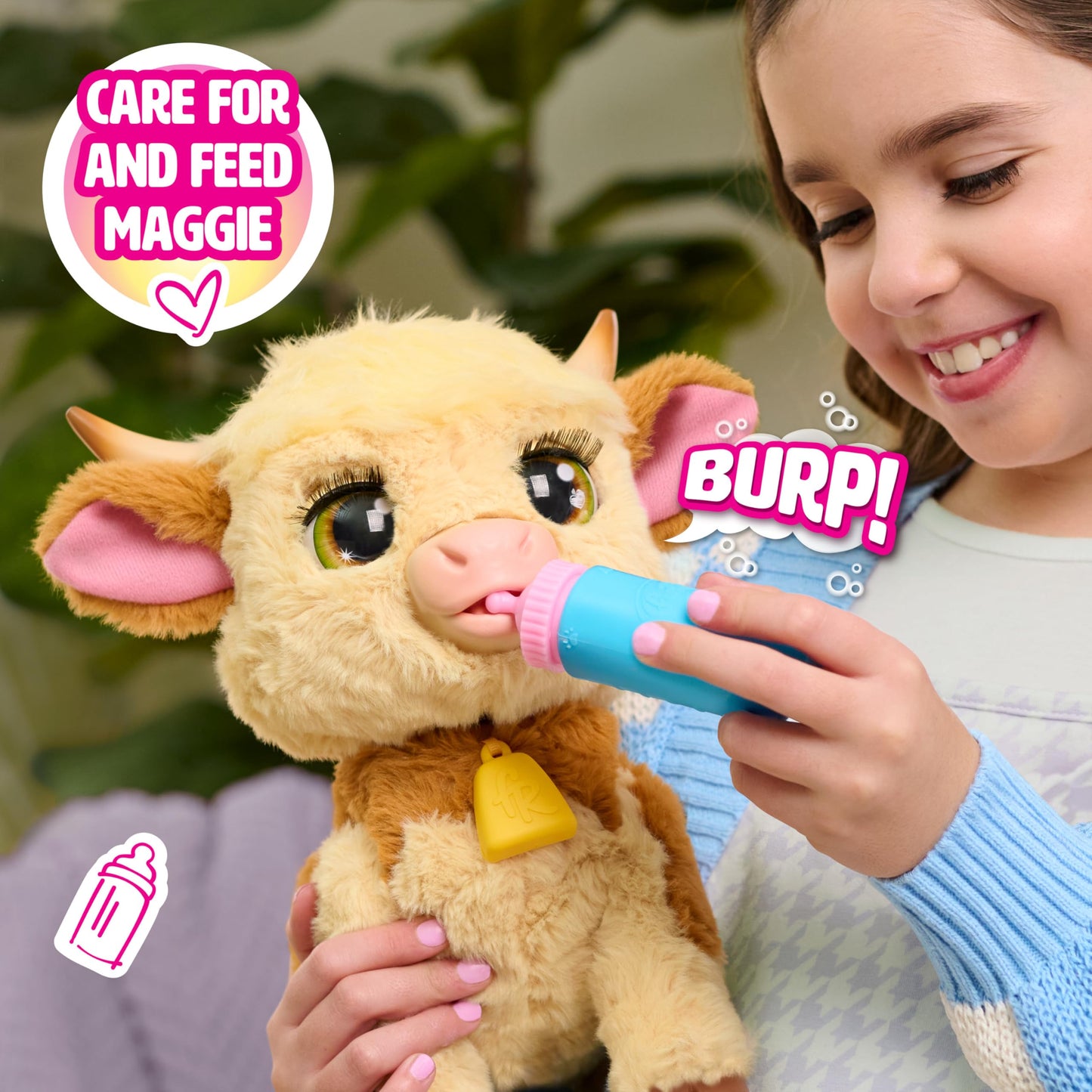 FurReal Maggie The Feed & Follow Cow, Kids Toys for Ages 4 Up, Gifts and Presents