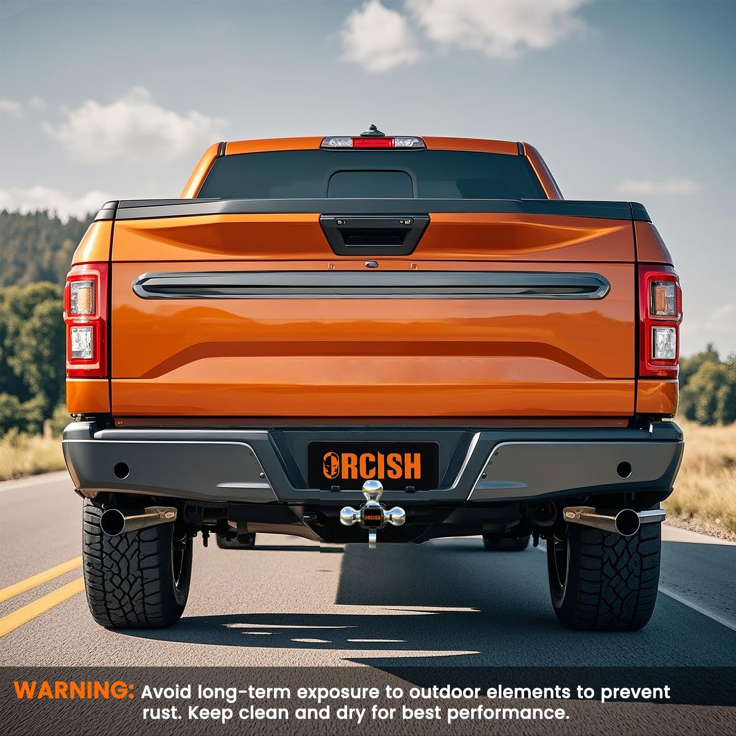 ORCISH 360° Swivel Trailer Hitch, Tri-Ball Mount with Pin & Heavy Duty Hook, Chrome-Plated Trailer Ball Size 1-7/8", 2" and 2-5/16", Fit 2 Inch Hitch Receiver, Rotating Ball Hitch, Towing Hitch