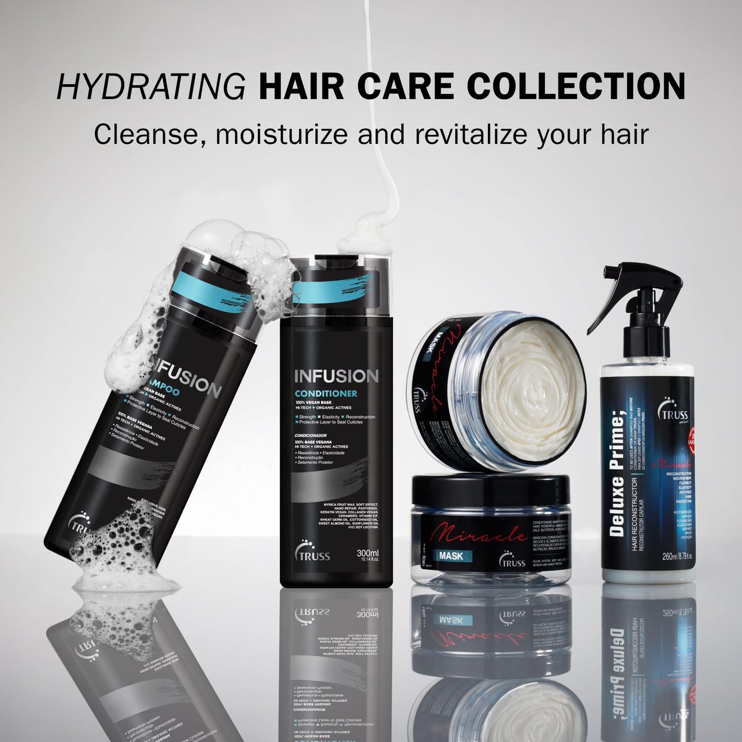 TRUSS Infusion Hair Conditioner - Restorative, Detangling Conditioner for Dry Hair - Softens, Hydrates and Delivers Strong Split End Repair - 100% Vegan Formula + Color-Safe (300 ml)