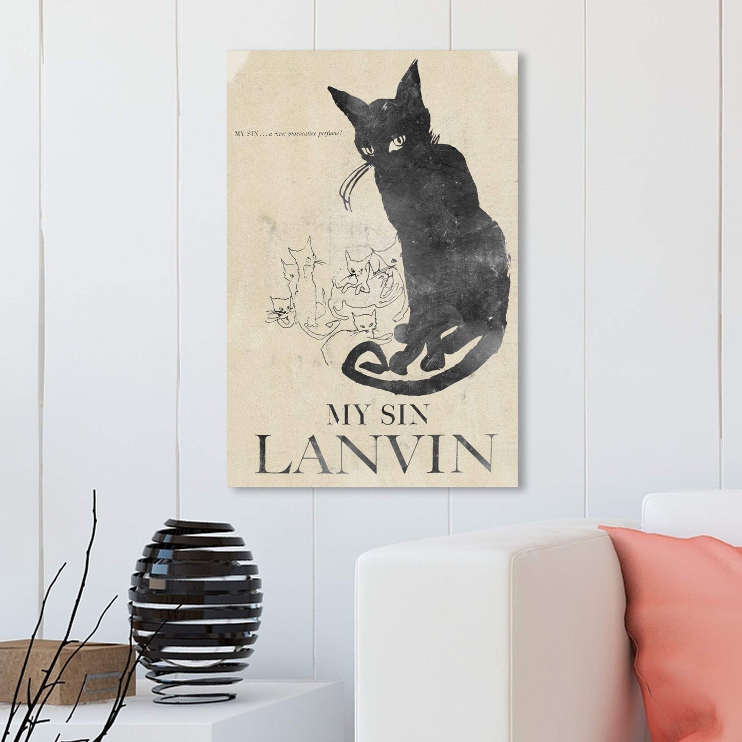 The Oliver Gal Artist Co. Fashion and Glam Wall Art Canvas Prints 'My Sin' Home Décor, 20" x 30", Black, Brown