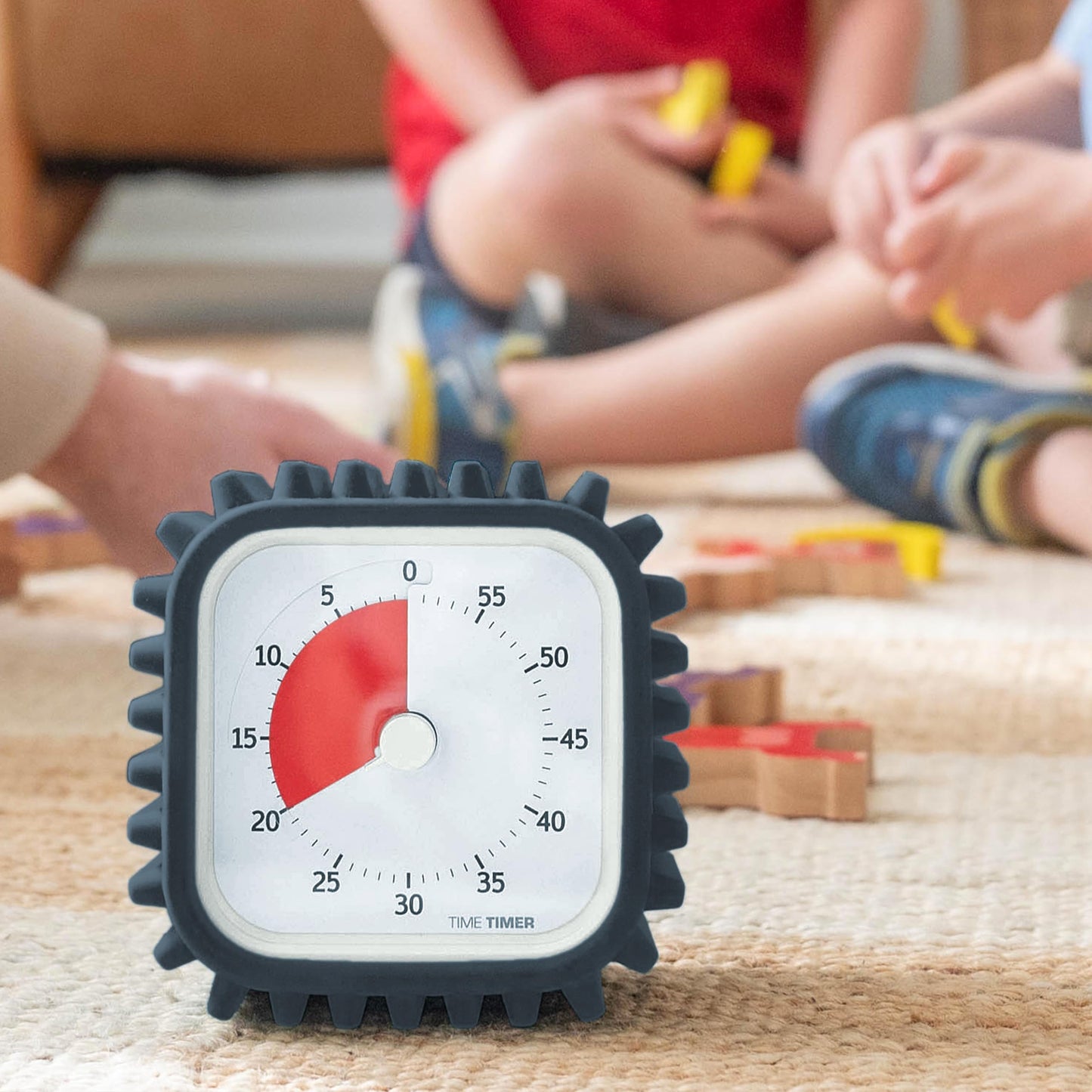 Time Timer MOD with Tire Protective Case - Charcoal Case with Visual Timer - Individual Sized 60 Minute Visual Countdown for ADHD, Autism, Kids, Students, and Pomodoro with Silent Operation (Tread)