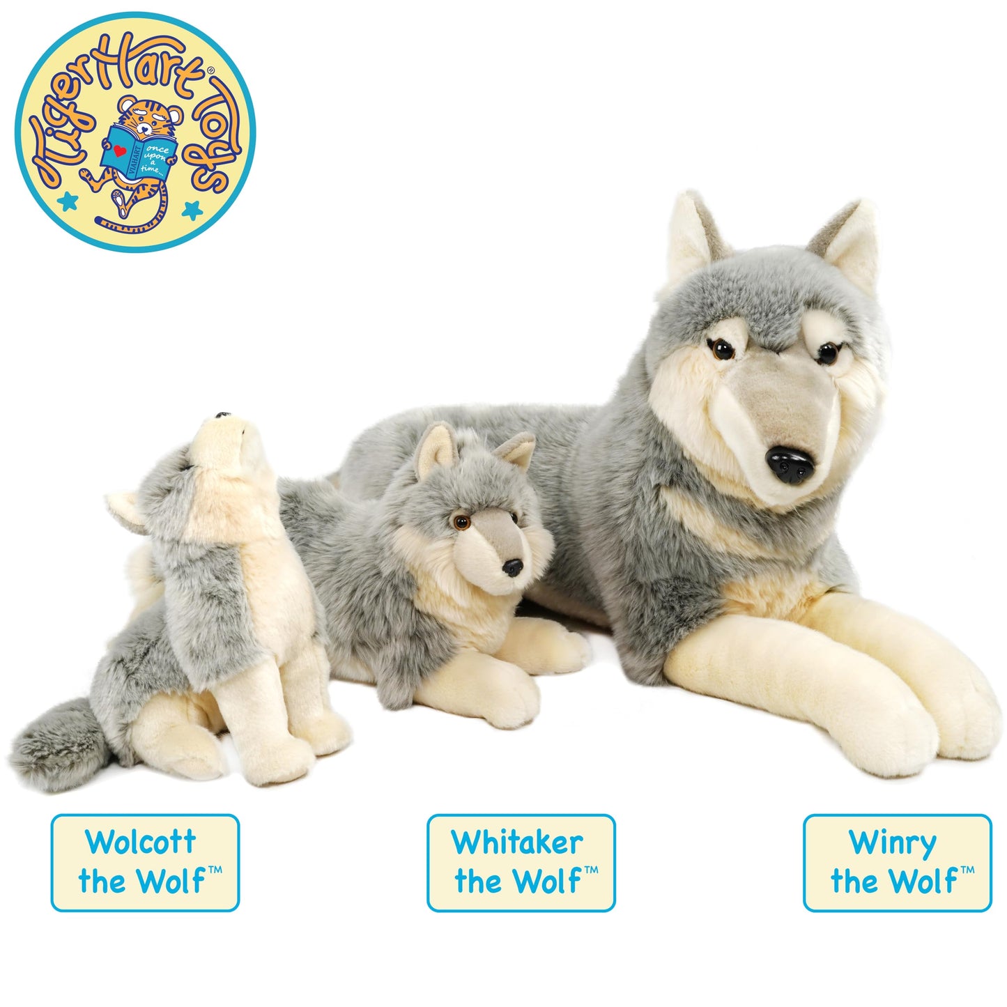 VIAHART Whitaker The Wolf - 14 Inch Stuffed Animal Plush Dog - by TigerHart Toys