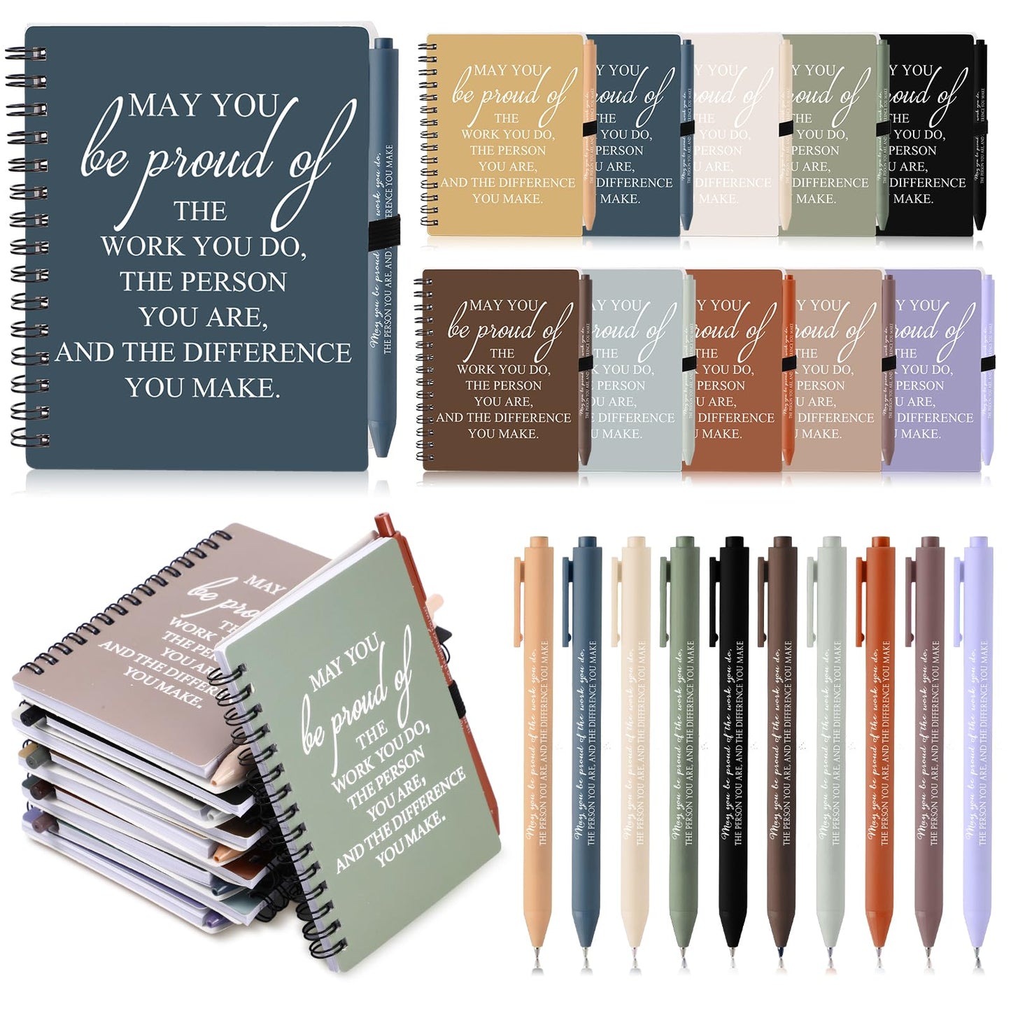 Honoson 30 Sets/60 Pcs 2026 CNA Appreciation Gifts Employee Appreciation Gifts May You Be Proud The Work Notebook with Ballpoint Pen Thank You Notebooks for Nurse Coworker CNA Week (Vivid Color)