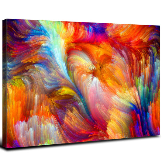 Colorful Abstract Wall Art Rainbow Wall Decor Farmhouse Kitchen Decor Aesthetic Poster Canvas Prints Watercolor Bright Multicolor Painting Contemporary Artwork Framed Home Bedroom Decorations 24x36”