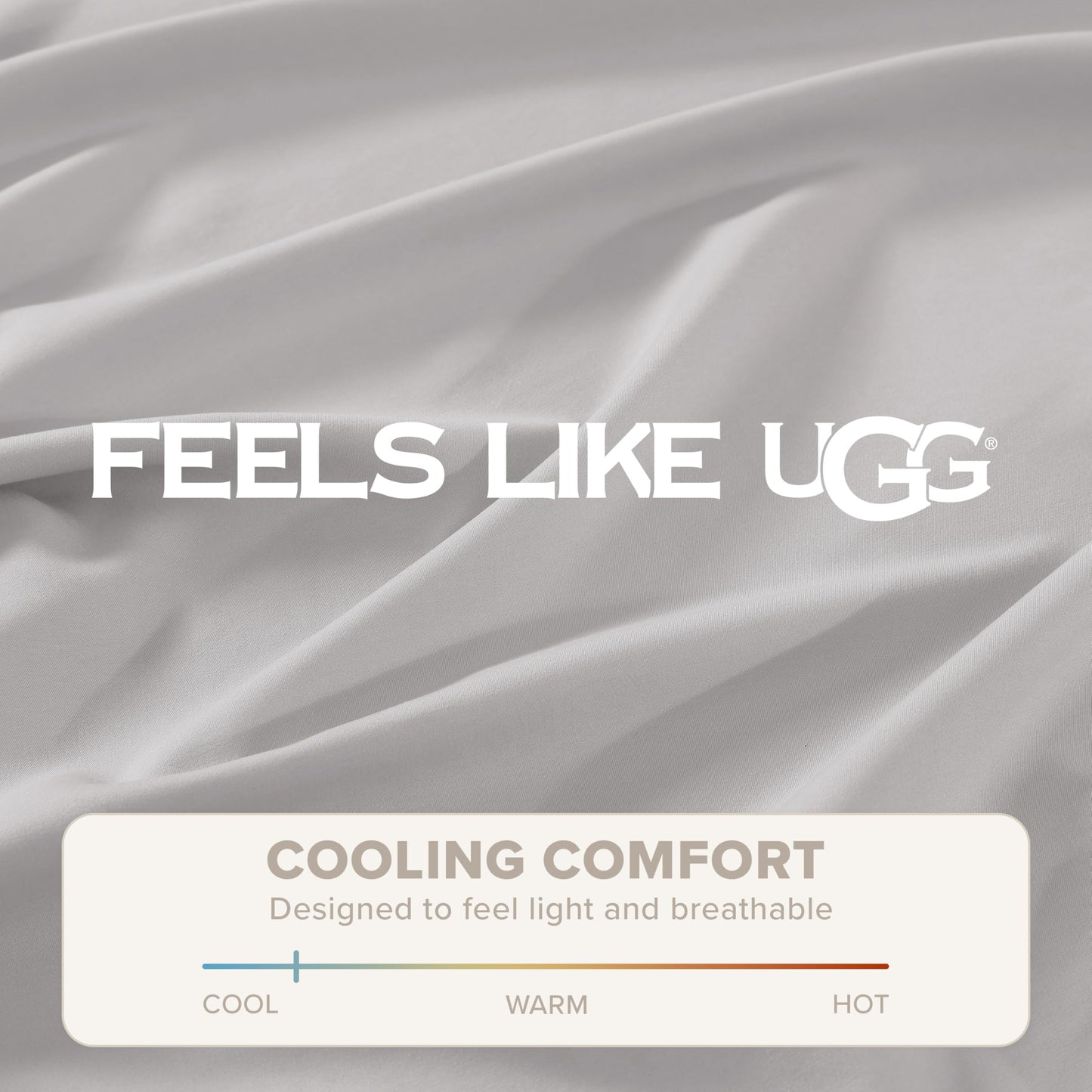 UGG Hedi Full Sheet Set 4-Piece Luxury Cooling Sheets Deep Pockets Premium Bedding with 2 Pillow Shams Hypoallergenic Machine Washable Soft Lightweight Bed Set for Bedroom, Full, Stone Grey