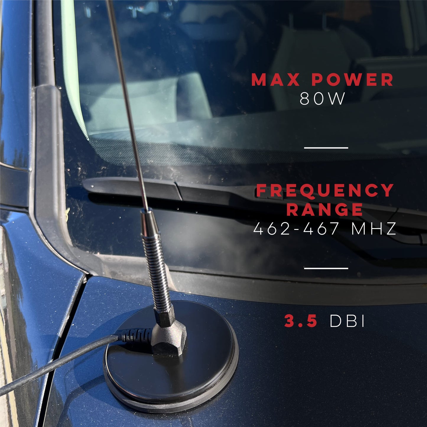 Authentic Genuine Nagoya UT-72G Super Loading Coil 19-Inch Magnetic Mount (Heavy Duty) GMRS (462MHz) Antenna PL-259, includes additional SMA Male & Female Adaptors for GMRS Handheld Radios