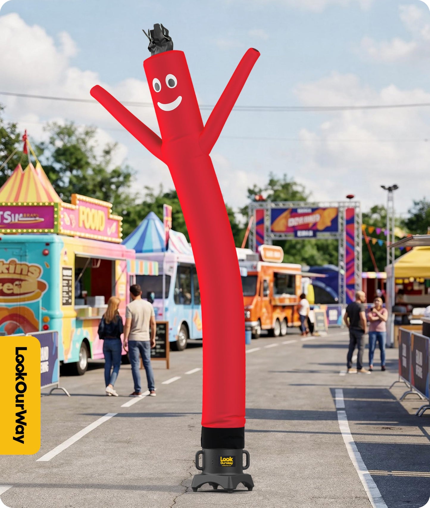 LookOurWay Air Dancers Inflatable Tube Man Attachment - 10 Feet Tall Wacky Waving Inflatable Dancing Tube Guy for Business Promotion - Blower Not Included - Red