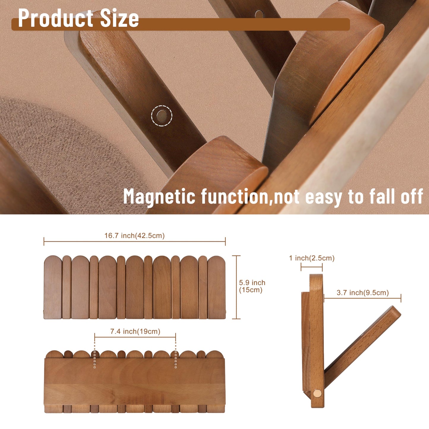KYIAANY Wall Coat Rack for Entryway: Wooden Modern Heavy Duty 6 Hooks Retractable Wall Mounted for Small Spaces Hallway Bathroom Bedroom for Hanging Jacket Towel Backpack Bag