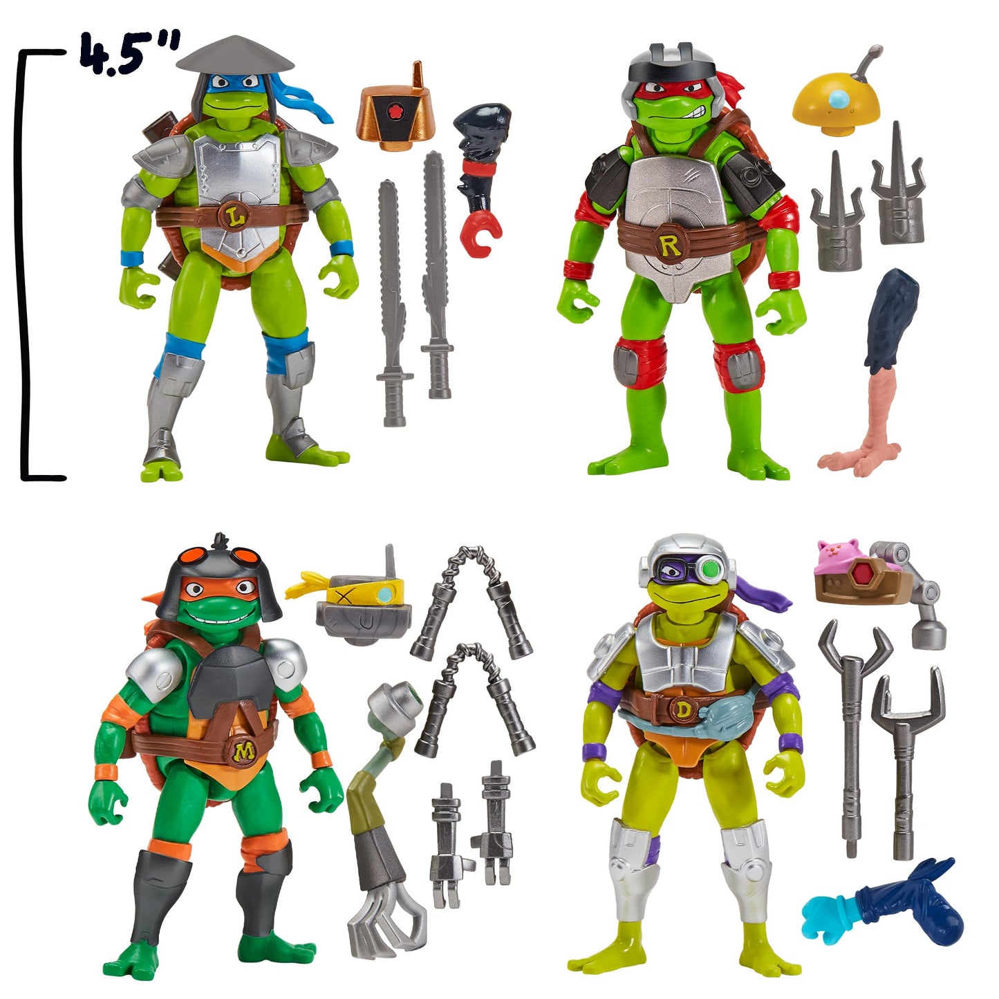 Teenage Mutant Ninja Turtles Mix N Match Armored Turtles 4pk