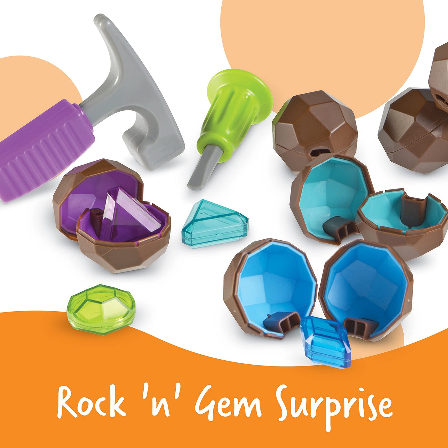 Learning Resources Rockin' Gem Surprise, Sorting, Matching, Counting Skills and Early STEM, 19 Pieces, Ages 3+