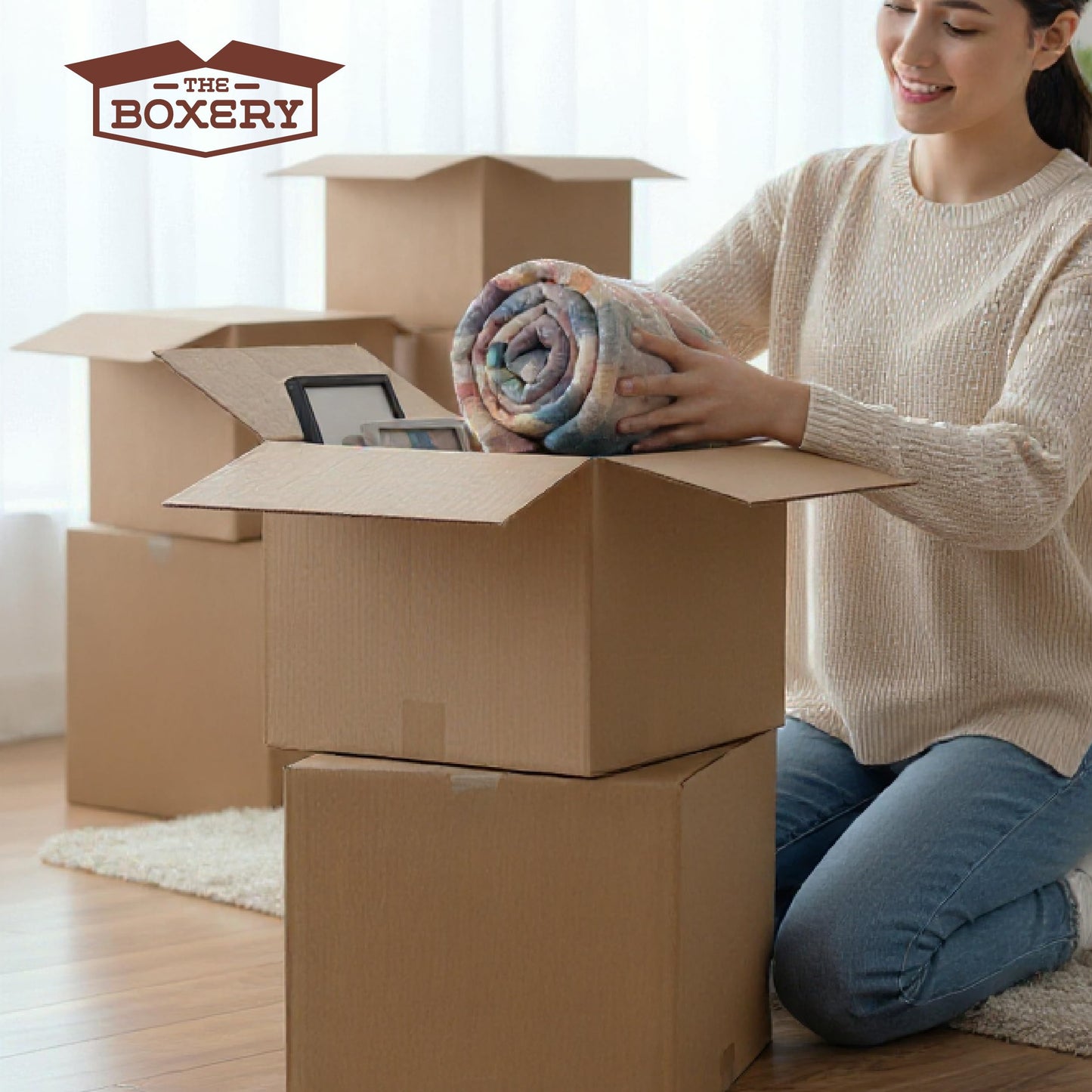 The Boxery Cube 14 x 14 x 14-inch Corrugated Cardboard Boxes, Medium | Pack of 25 for Shipping, Moving, and Storage, Curbside Recyclable, Strong Wholesale Bulk Boxes