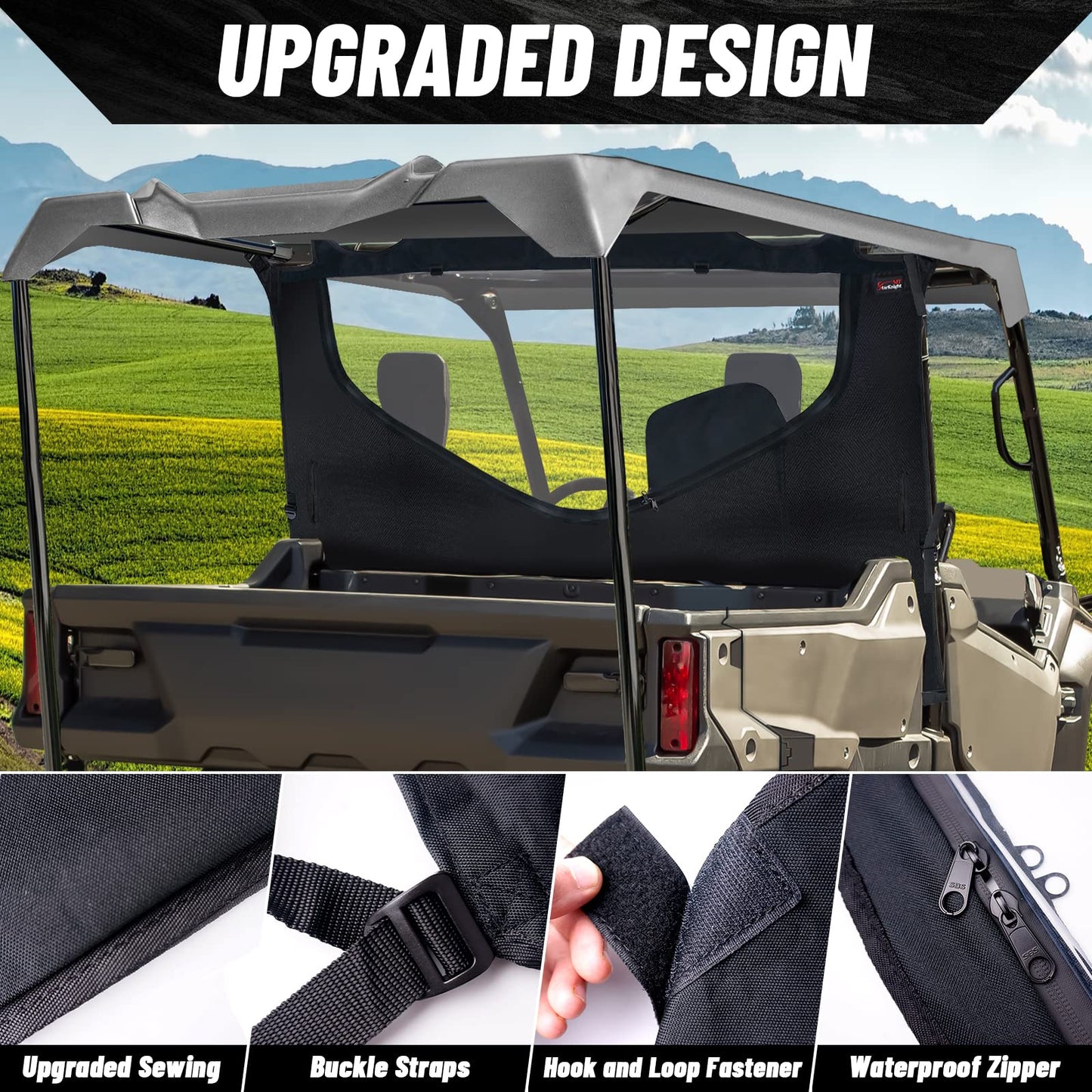 StarknightMT Pioneer 1000-5 Rear Window - Waterproof UTV Mid Panel With Zipper Compatible With Pioneer 1000-5 2016-2025 0SR95-HL4-211A Pioneer 1000 5 Accessories