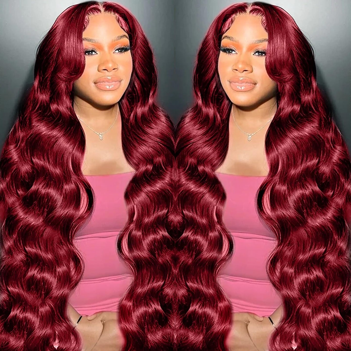 99j Burgundy Lace Front Wigs Human Hair 13x4 Body Wave Lace Front Wigs Human Hair Pre Plucked Glueless Red Wig Wine Red Lace Front Wigs Human Hair Wigs for Women 180 Density 26 Inch