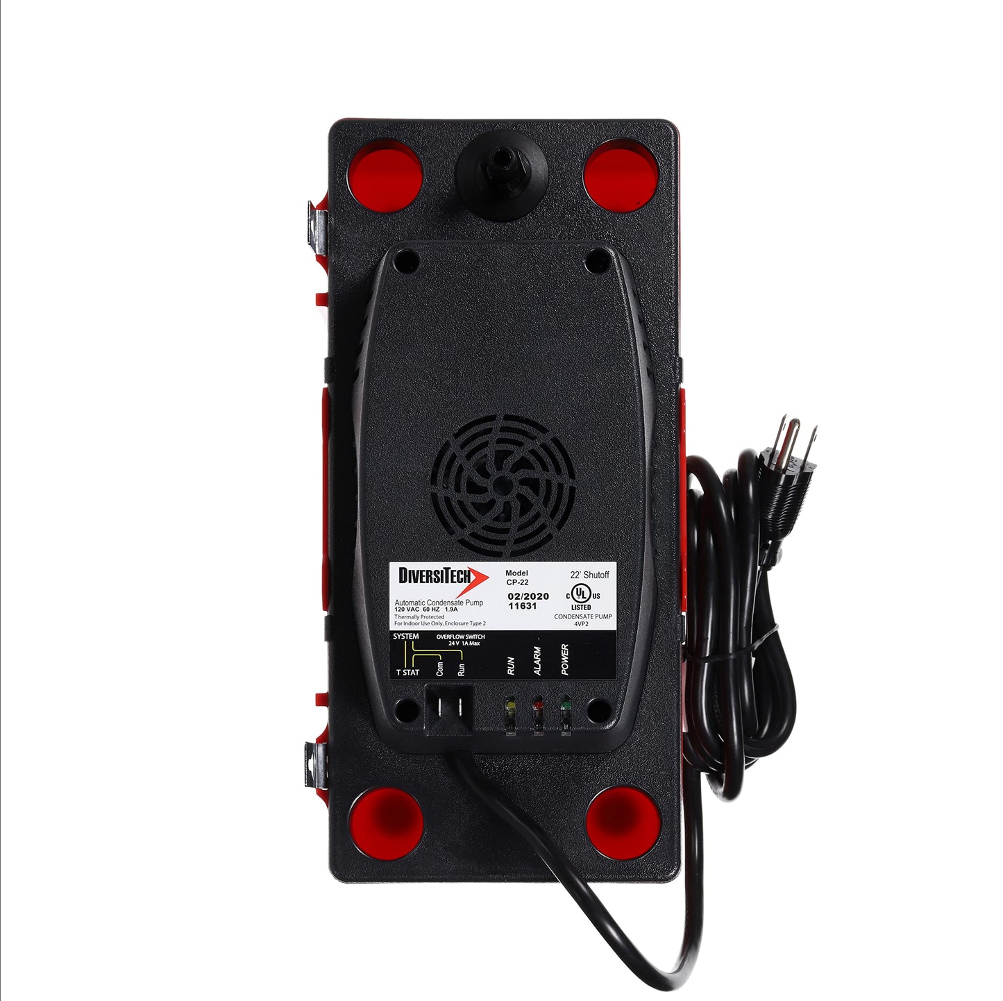 DiversiTech CP-22 Series Automatic Condensate Pump for HVAC/R Equipment, Condensation Removal Pump with Removable Check Valve, 120V, 22' Lift