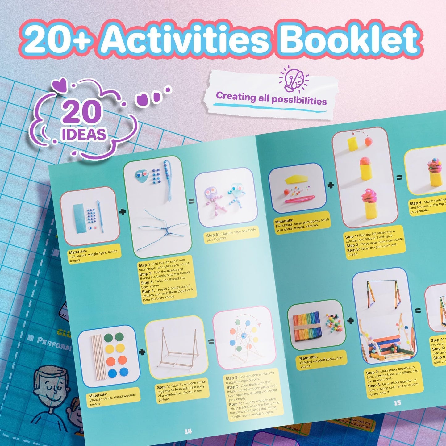 ROBOTIME Ultimate Craft Kit for Kids Ages 8-12 | Largest Pack | 1600+Pieces Deluxe Arts and Crafts Supplies | Screen-Free Activities for Kids | Gift Ideas for Girls & Boys