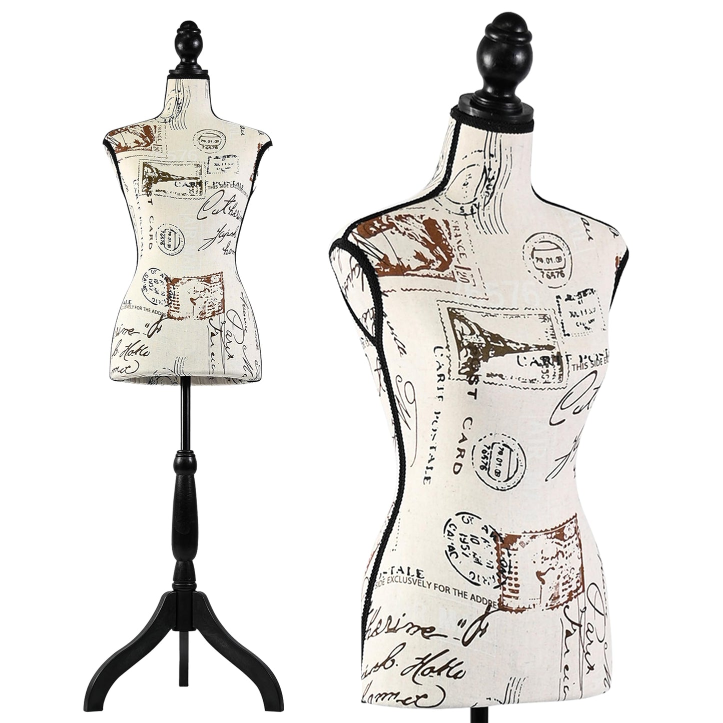 SereneLife Torso Display Female Mannequin with Adjustable Height (52-64 Inches), Easy-to-Assemble Design, Lightweight & Durable, Stable Tripod Stand, Perfect for Clothing Display