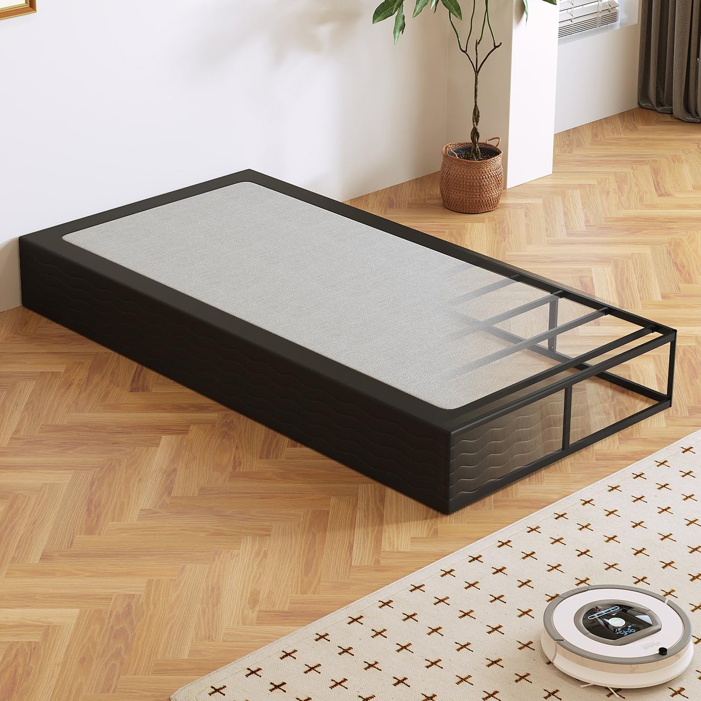 Arhomefurni 10 Inch High Profile Twin Box Spring, Heavy Duty Metal Frame Mattress Foundation with Fabric Cover, Easy Assembly, Noise-Free (10 Inch, Twin)