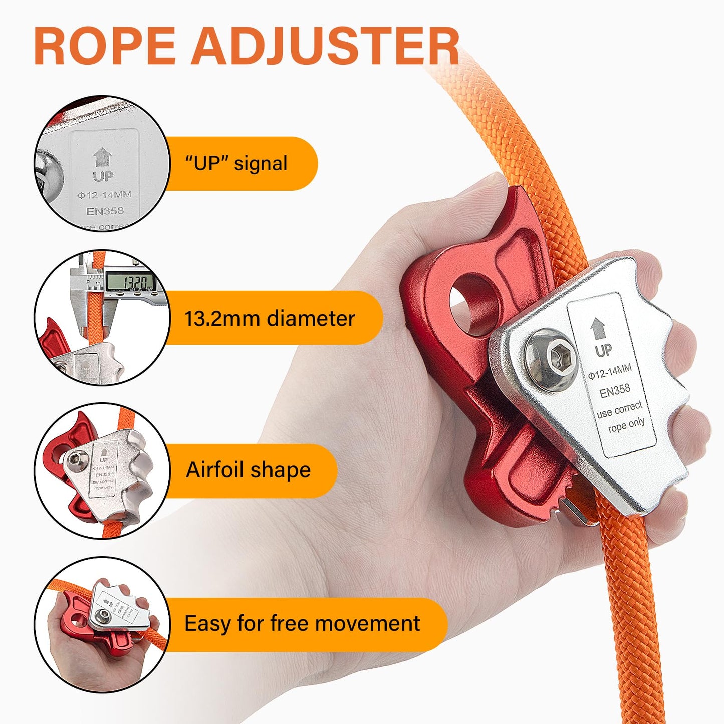 TRSMIMA Steel Wire Core Flipline - 8ft Fall Protection Arborist Climbing Tree 1/2" Galvanized Cable Lanyard Kit With Swivel Snap Hook Triple Lock Carabiner Rope Grab Adjuster