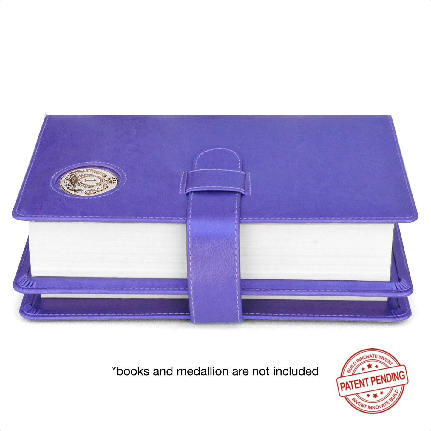 GALILEO® Double AA Big Book Cover & 12 Steps & 12 Traditions | Medallion Holder | AA Gift | Alcoholics Anonymous (Plain/Coin Pocket/Purple Metallic)