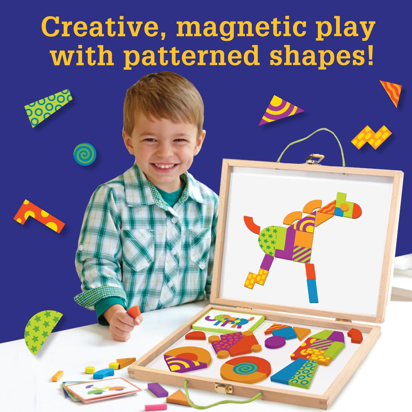 MindWare Imagination Patterns - Jeu magnétique créatif avec des formes à motifs.