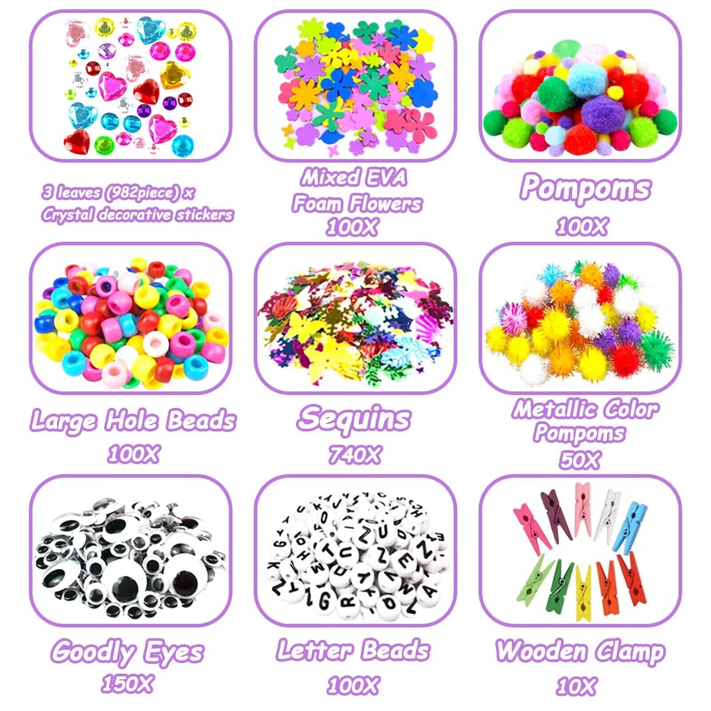 3000Pcs DIY Arts and Crafts Supplies Kit for Kids - Kids Craft Kits Art Supplies Material Set with Pipe Cleaner All in 1 Crafts for Kids Activity Gifts Toys for Girls Boys Age 4-6, 6-8, 8-12 years