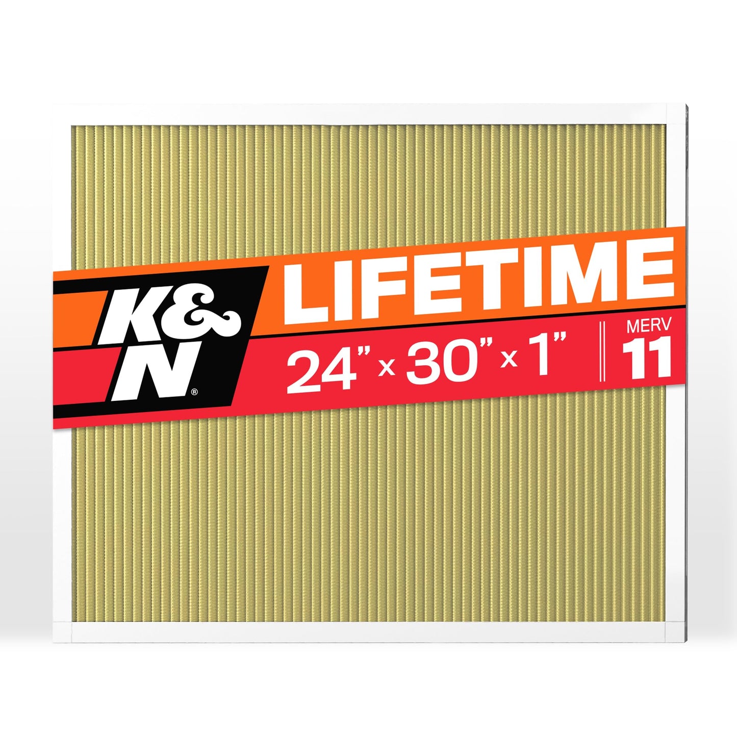 K&N 24x30x1 HVAC Furnace Air Filter, Lasts a Lifetime, Washable, Merv 11, the Last HVAC Filter You Will Ever Buy, Breathe Safely at Home or in the Office, HVC-12430