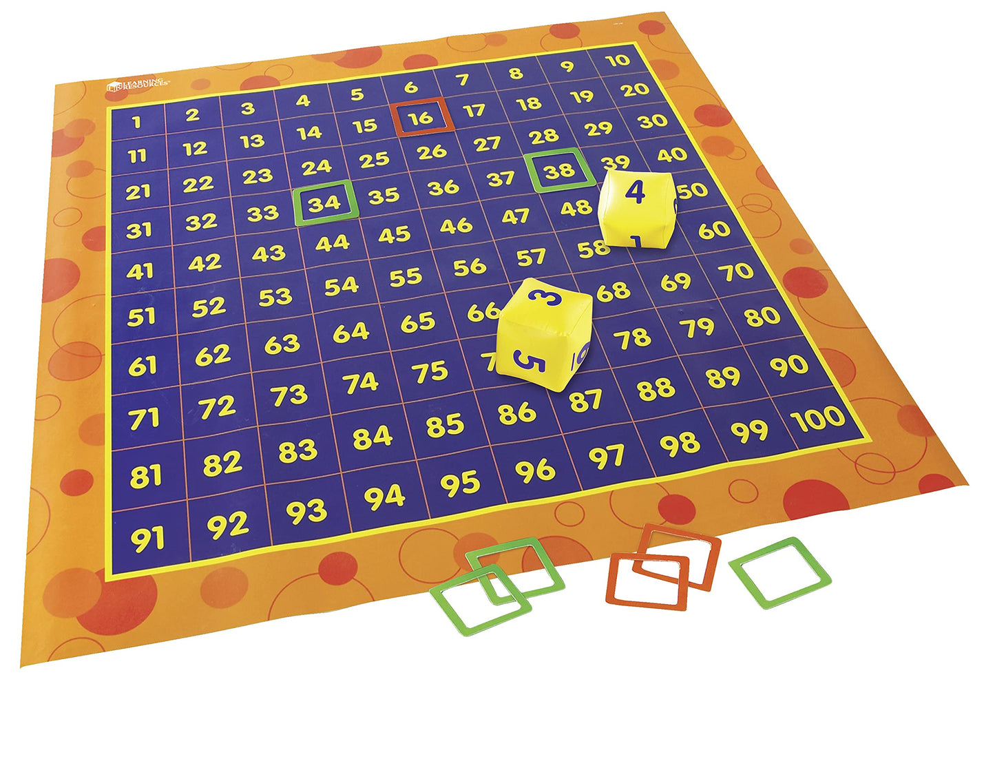 Learning Resources Hundred Activity Mat - Classroom Must Haves, Homeschool Supplies, Math Manipulatives, Counting and Problem Solving Skills, Back to School, Gifts for Teachers and Students