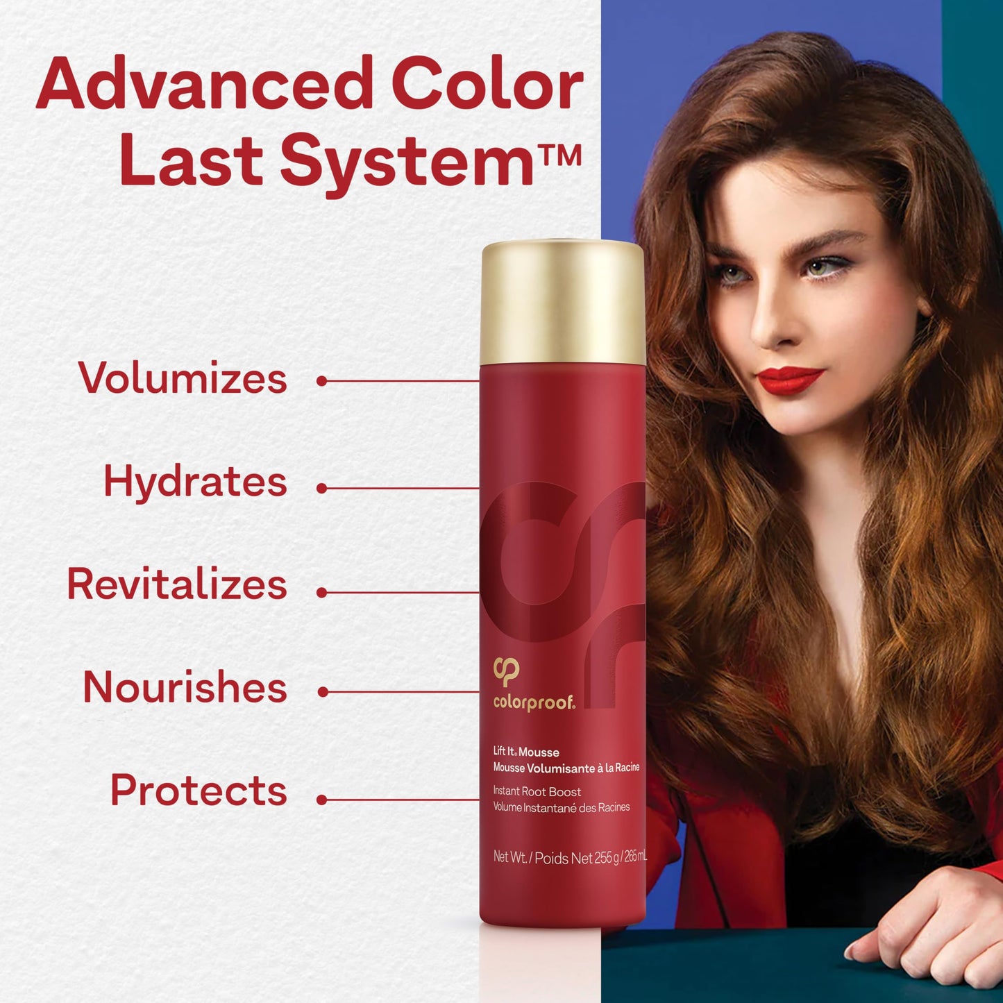 ColorProof Volume Lift It Hair Mousse 9 Fl. Oz. Volumizing Mousse, White Nectarine Scent