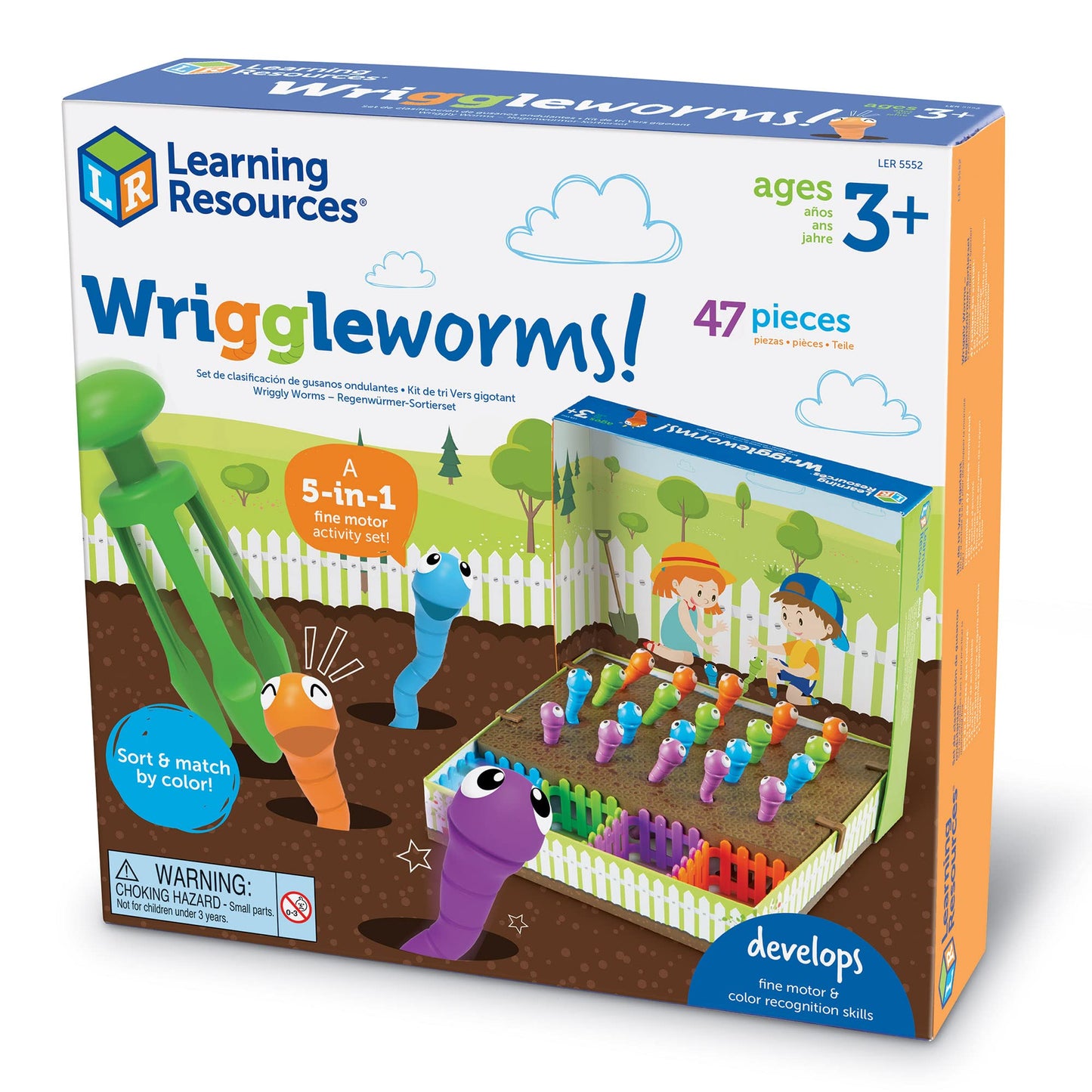 Learning Resources Wriggleworms! Fine Motor Activity Set, Toddler Fine Motor Skills, Ages 3+, Multicolor