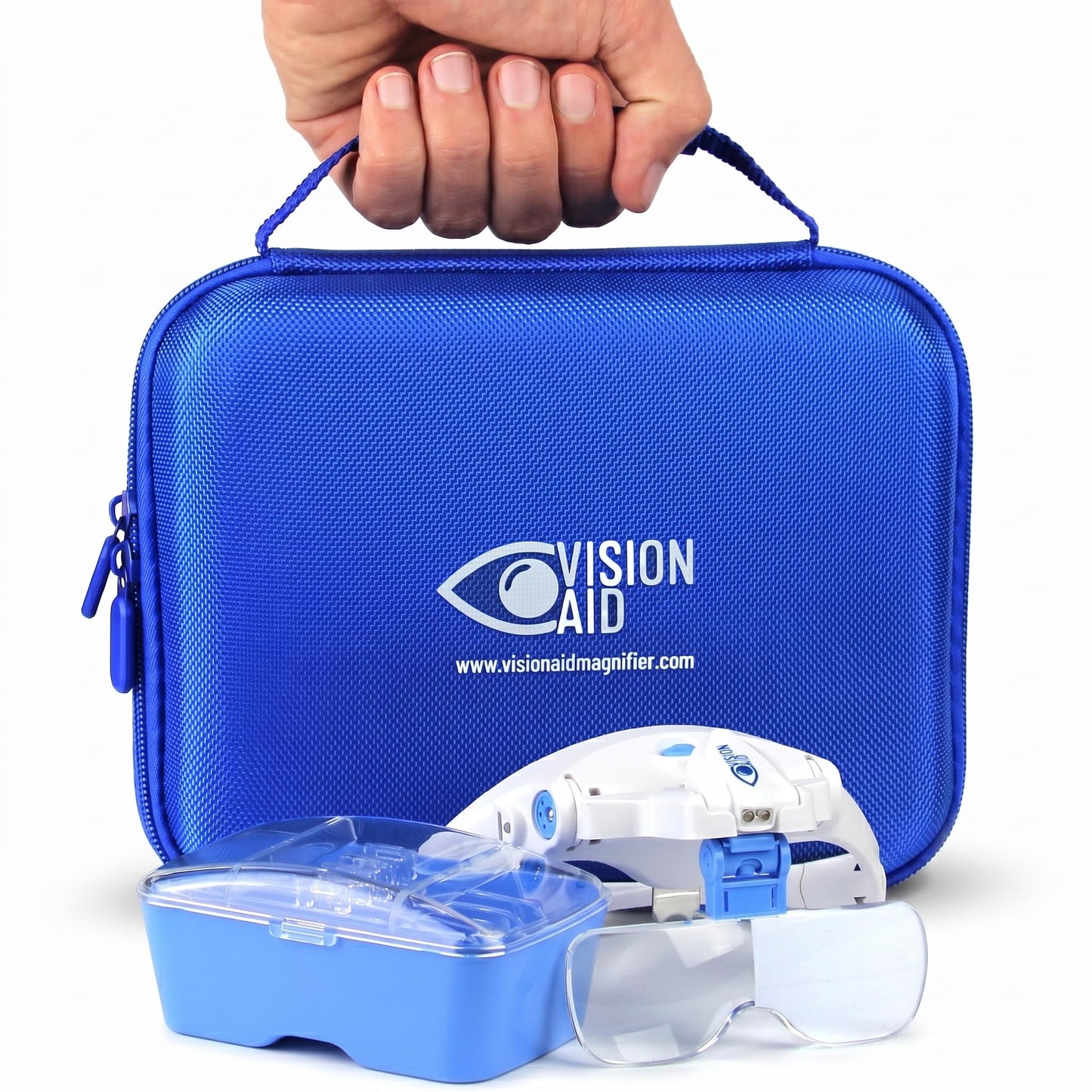 Vision Aid Expert Edition Magnifying Glasses with USB Rechargeable LED Light and Storage Case Hands Free Head Magnifier for Hobby Painting Close Work