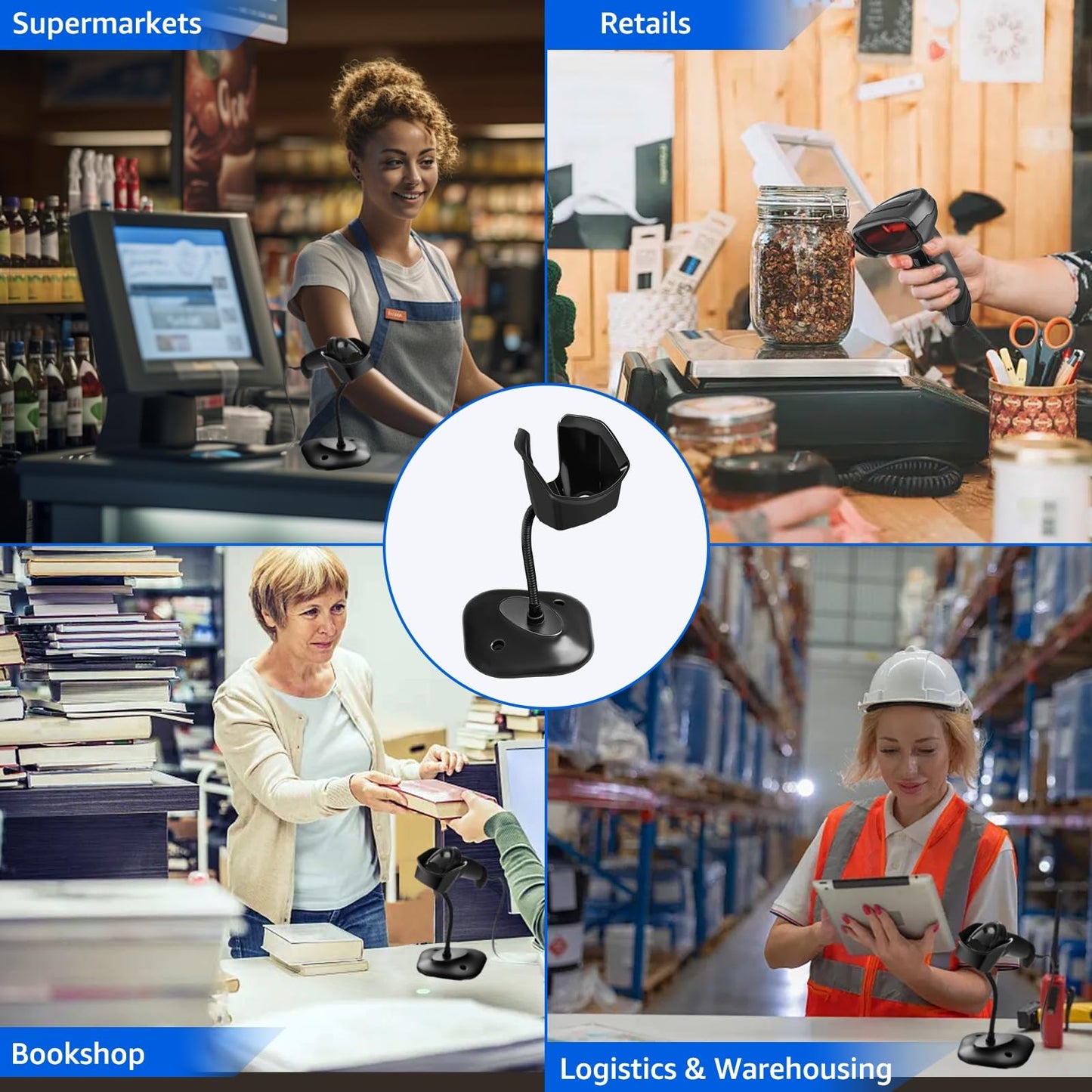 Universal Barcode Scanner Holder [New Version 2026] for Symbol Zebra DS2208 DS2278 DS4308 DS4608 DS8108 DS2208 Stand Holder (1)