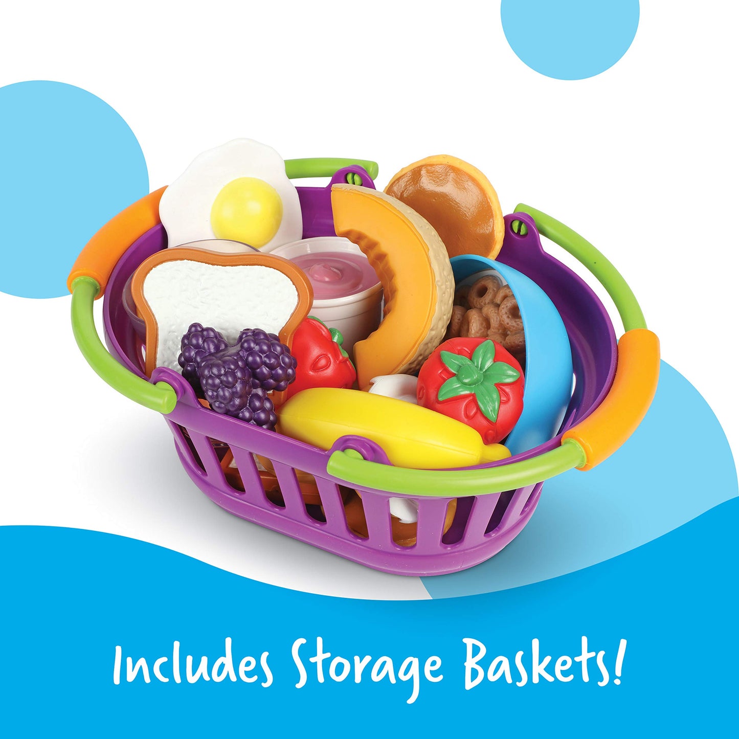 Learning Resources New Sprouts Bundle of Breakfast, Lunch and Dinner - 3 Sets, Ages 18+ months Toddler Pretend Play Food, Educational Toys for Toddlers, Supermarket Toys