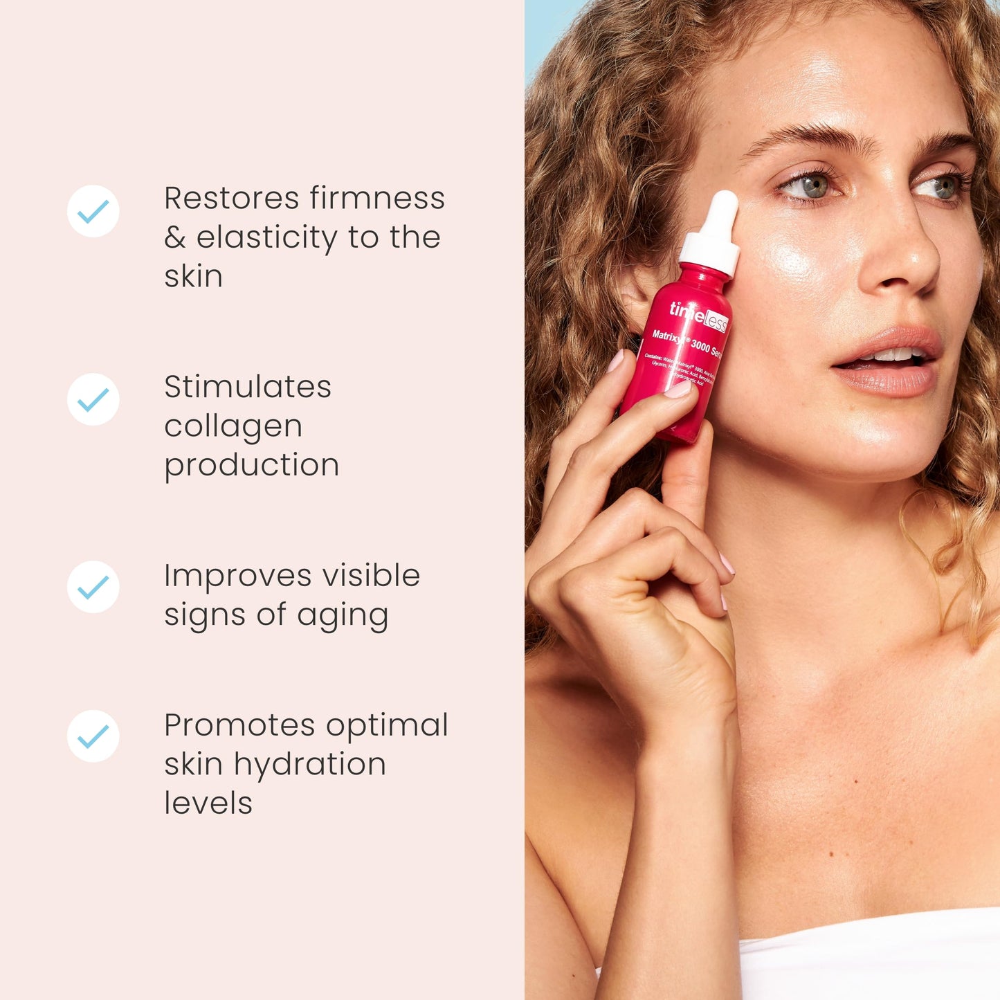 Timeless Skin Care Matrixyl 3000 Serum - Personal Care Face Serum Supports Hydration - with Hyaluronic Acid - Fragrance-Free - for Skin Care - 4 oz