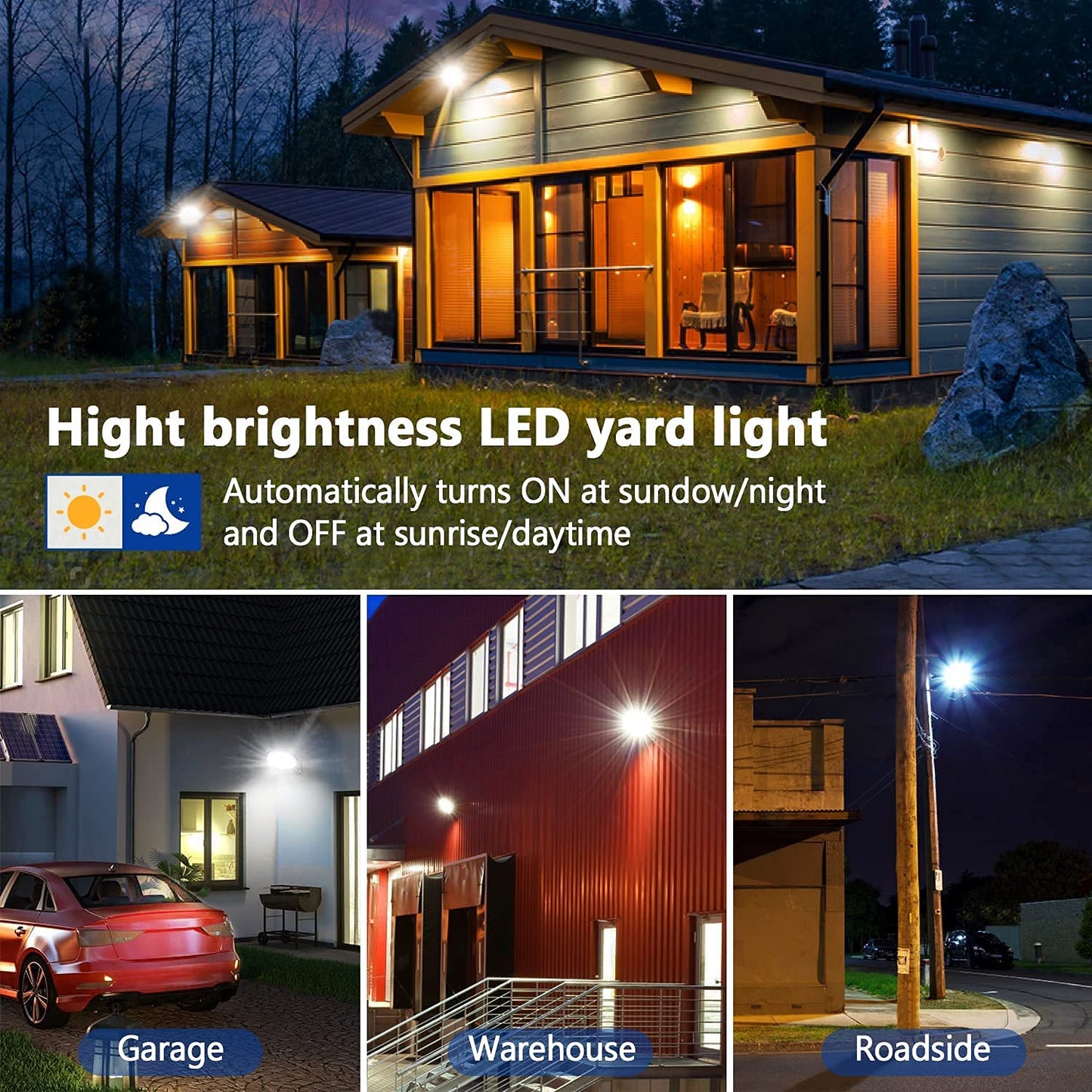 LED Barn Light, Dusk to Dawn Outdoor Lighting with 100W 10000LM 5000K Daylight, IP65 Waterproof Outdoor Security Lights for Garage Yard Street Warehouse Use