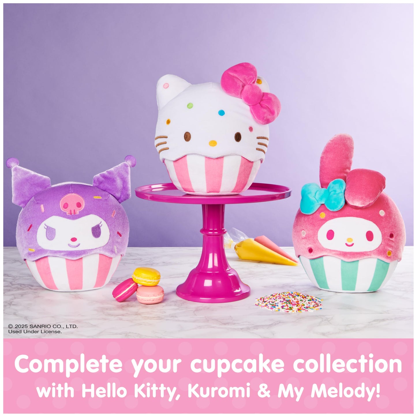 GUND Sanrio Official Hello Kitty Cupcake Plush, Stuffed Animal for Ages 1 and Up, Pink/White, 8”