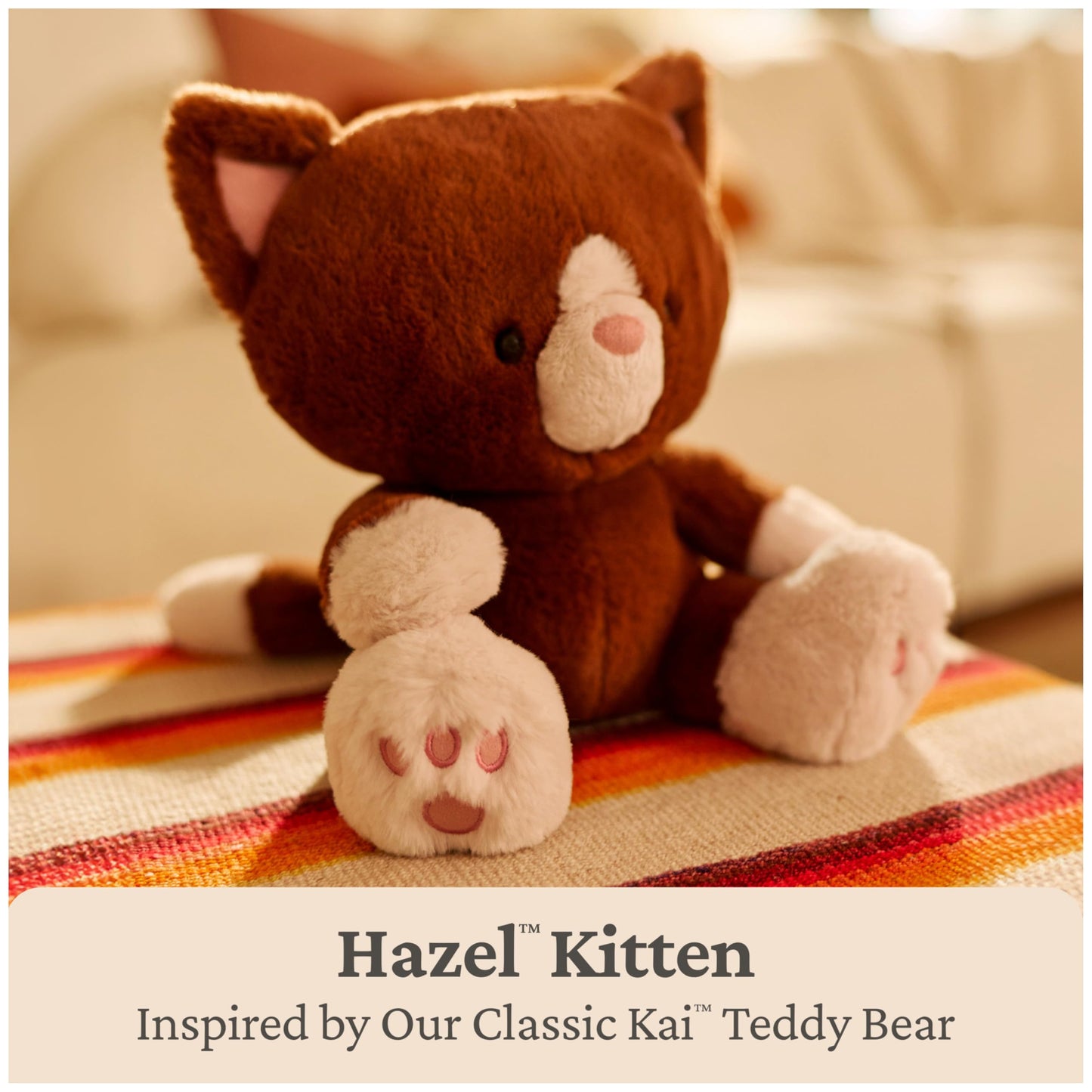 GUND Hazel Kitten Plush Toy, Premium Kitten Stuffed Animal, Sensory Toy for Ages 0 and Up, Brown, 12”