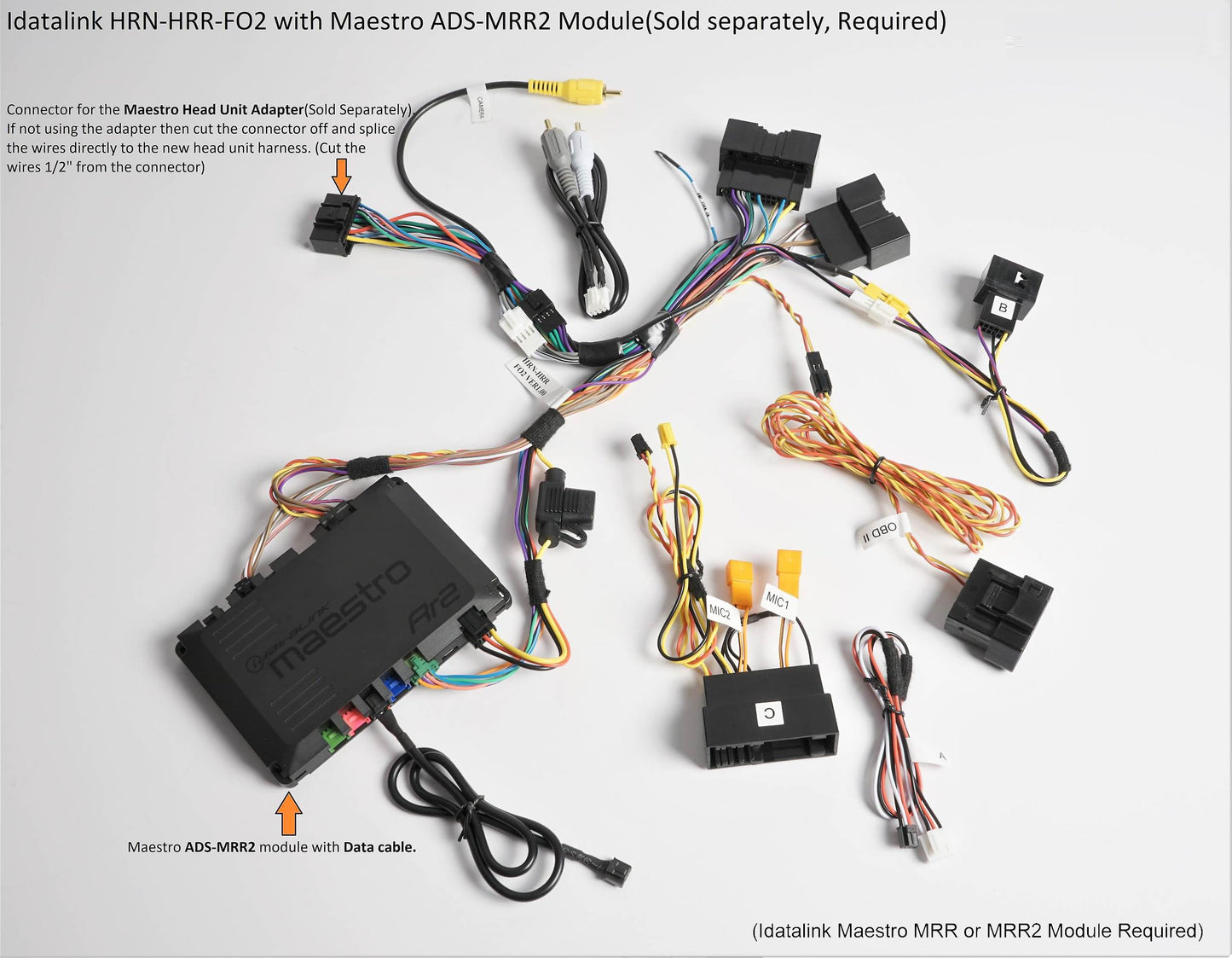 iDatalink Maestro HRN-HRR-FO2 SWC & Factory Amp Retention Harness for Select Ford 2011+ (ADS-MRR or ADS-MRR2 Module Required)