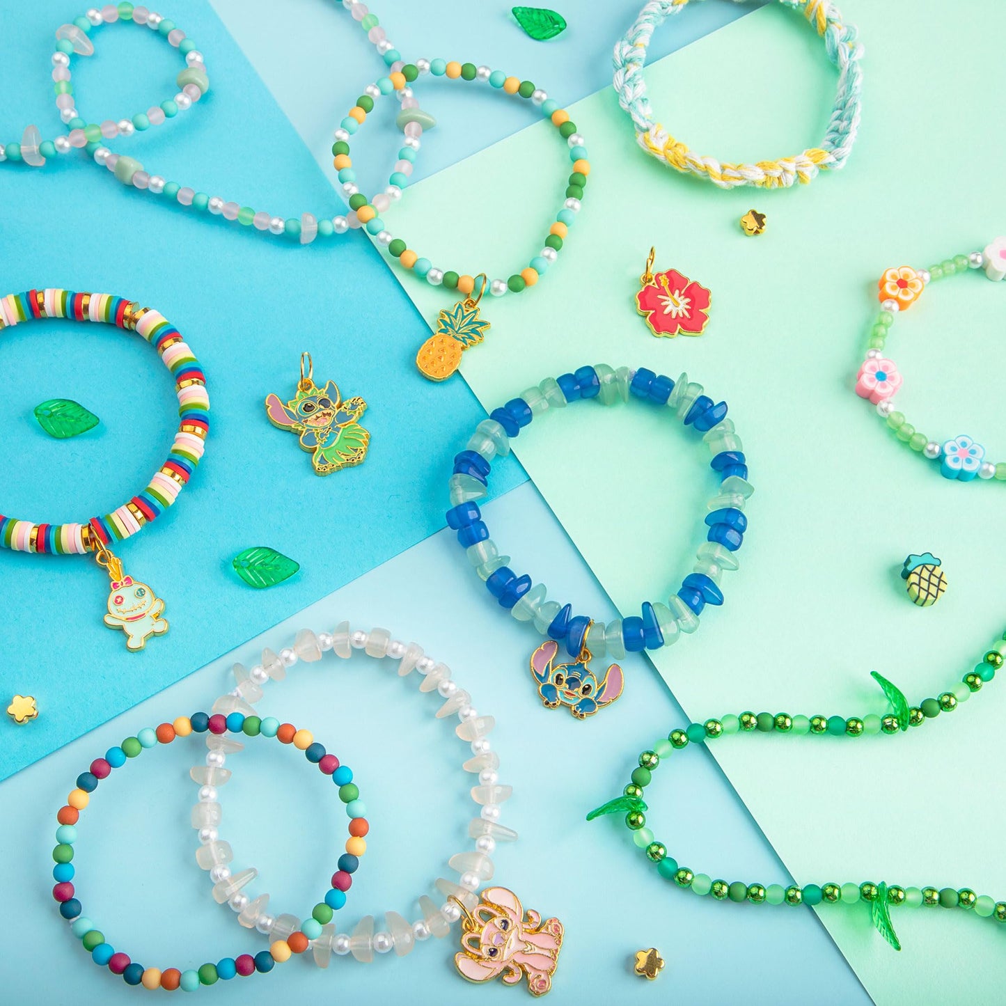 Fashion Angels Disney Stitch Coastal Treasures Jewelry Design Super Set, Includes Shell-Shaped Tray, Enamel Charms & More, DIY Creative Making Kit for Kids