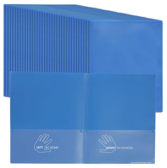 ECR4Kids 2-Pocket Parent-Teacher Classroom Communication Folder, School Supplies, Blue, 36-Piece