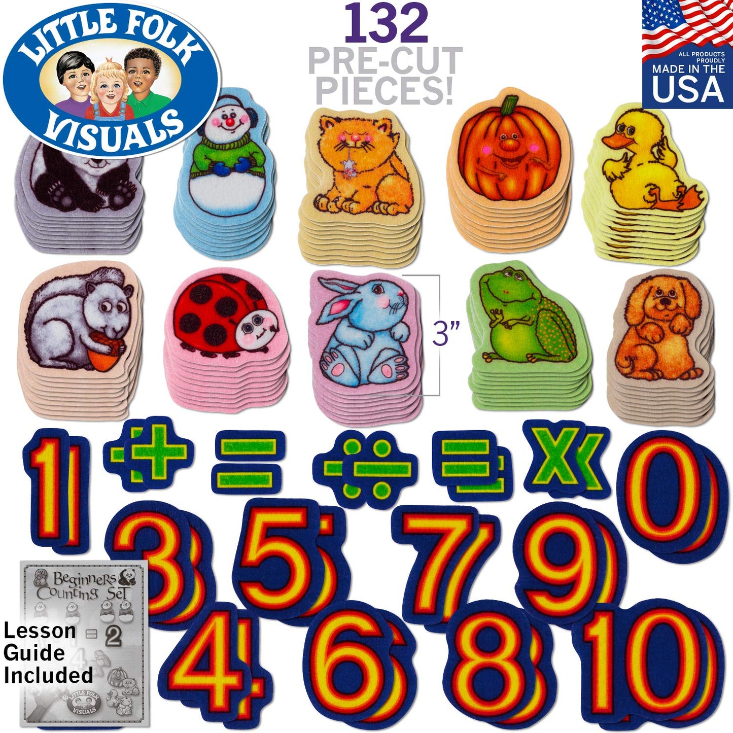 Little Folks Visuals LFV22101 Beginners Counting Flannel Boards