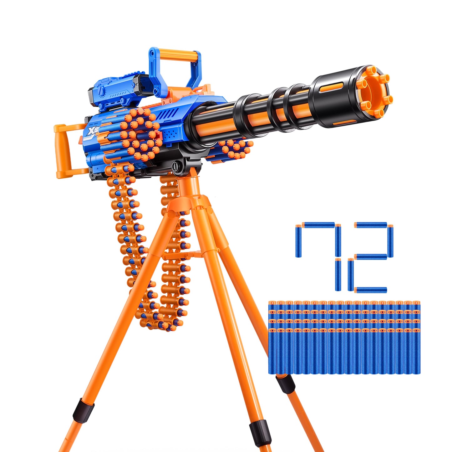 X-Shot Insanity Motorized Rage Fire by ZURU with 72 Darts, Motorized Blasting Power, Auto Feeding Belt, Tripod and Scope, Outdoor Toy for Boys and Girls, Teens and Adults