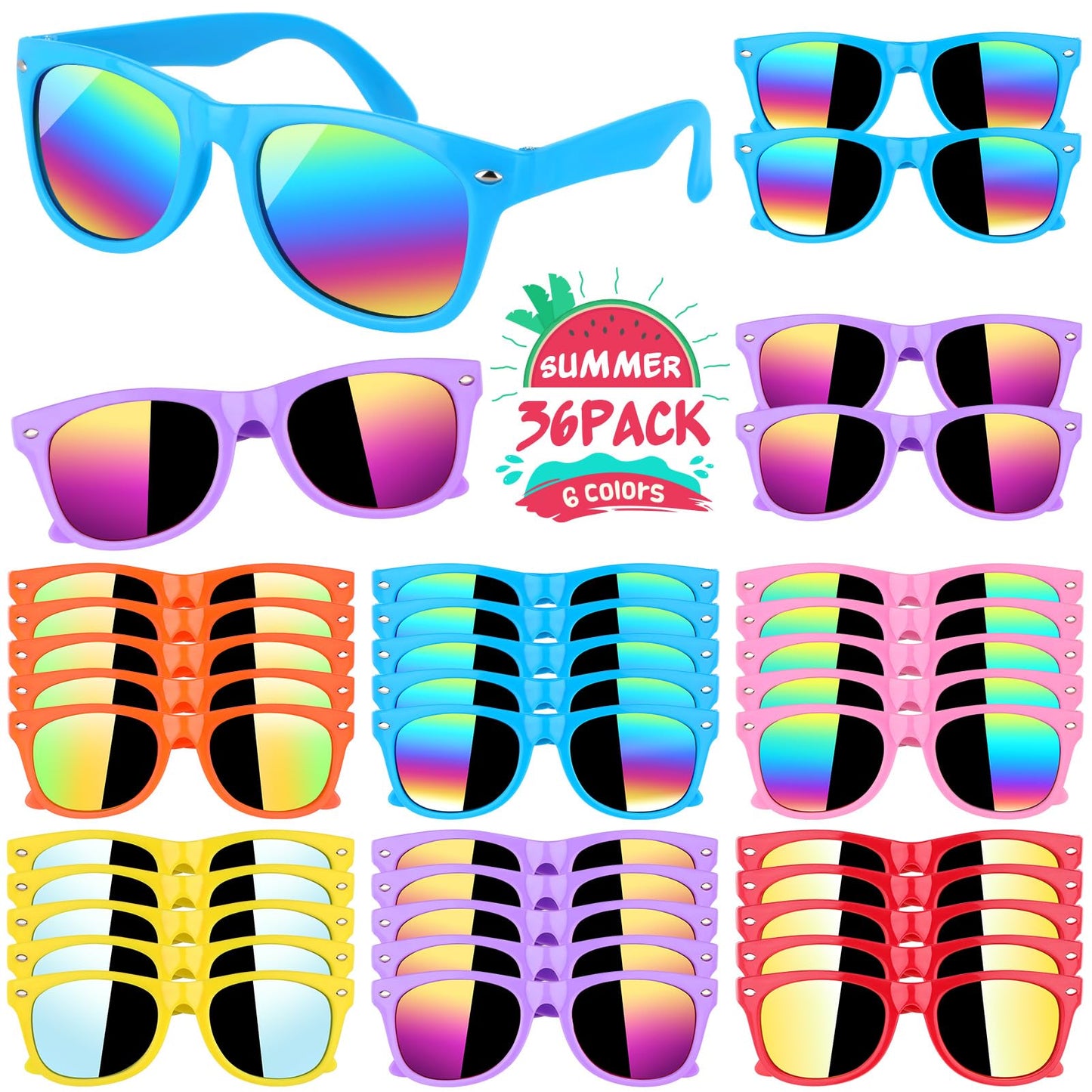 GINMIC Kids sunglasses Party Favors, 36Pack Kids, Boys and Girls Sunglasses Bulk Age 3-8 with UV400 Protection,Party Favors For Kids, Birthday Classroom Goodie Bags Party Supplies