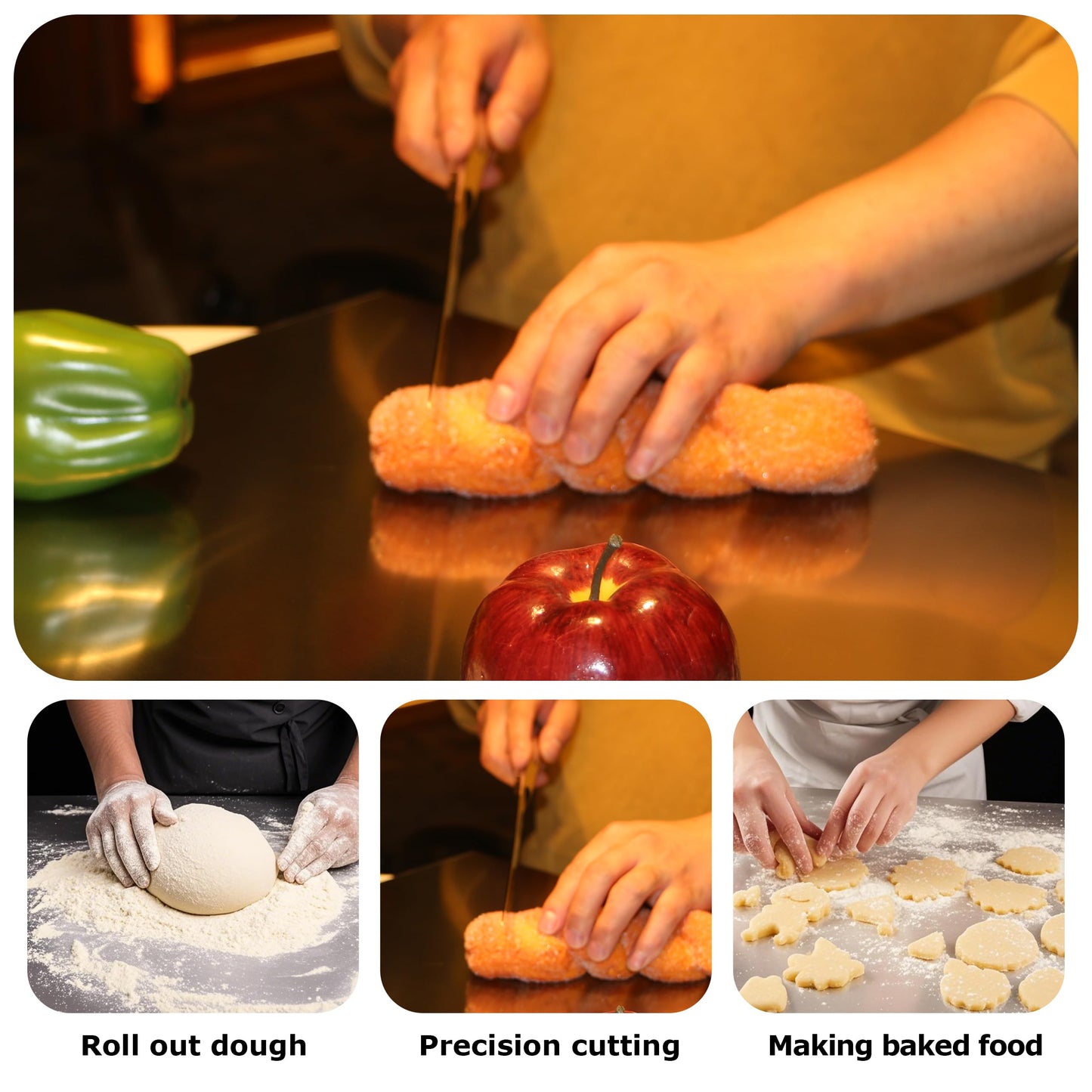 Stainless Steel Cutting Board for Kitchen, Extra Large Cutting Board Non Toxic, Metal Cutting Boards for Kitchen,Chopping Board for Meat, Veggies, Fruits and Kneading （70 x 50cm/27.6 x 19.7 inch）